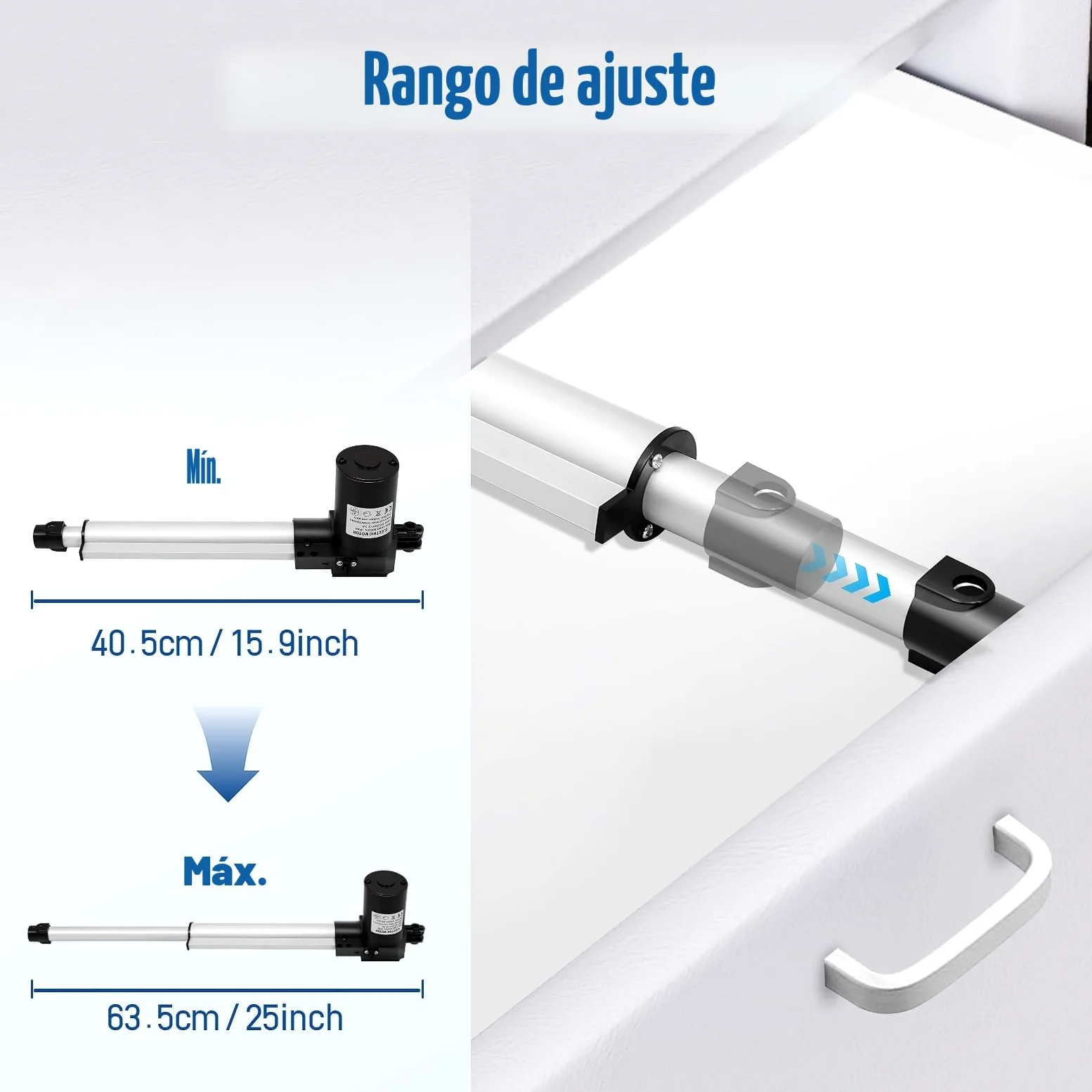 Motor de accionamiento lineal 6000 N Linear Actuator de Generic 230 mm eléctrico Recliner Actuator Motor 38 – 61 cm Max. Presionar/tirar 600 kg.