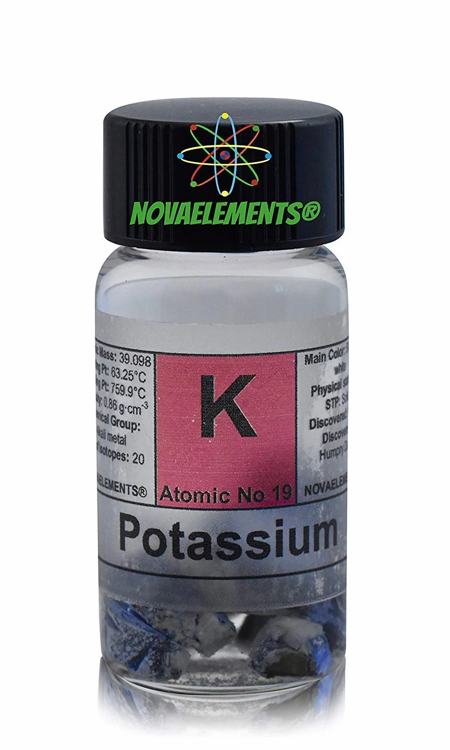 Potasio Elemento 19k 1 Gramo 99,8% en Aceite Mineral Vial de Vidrio