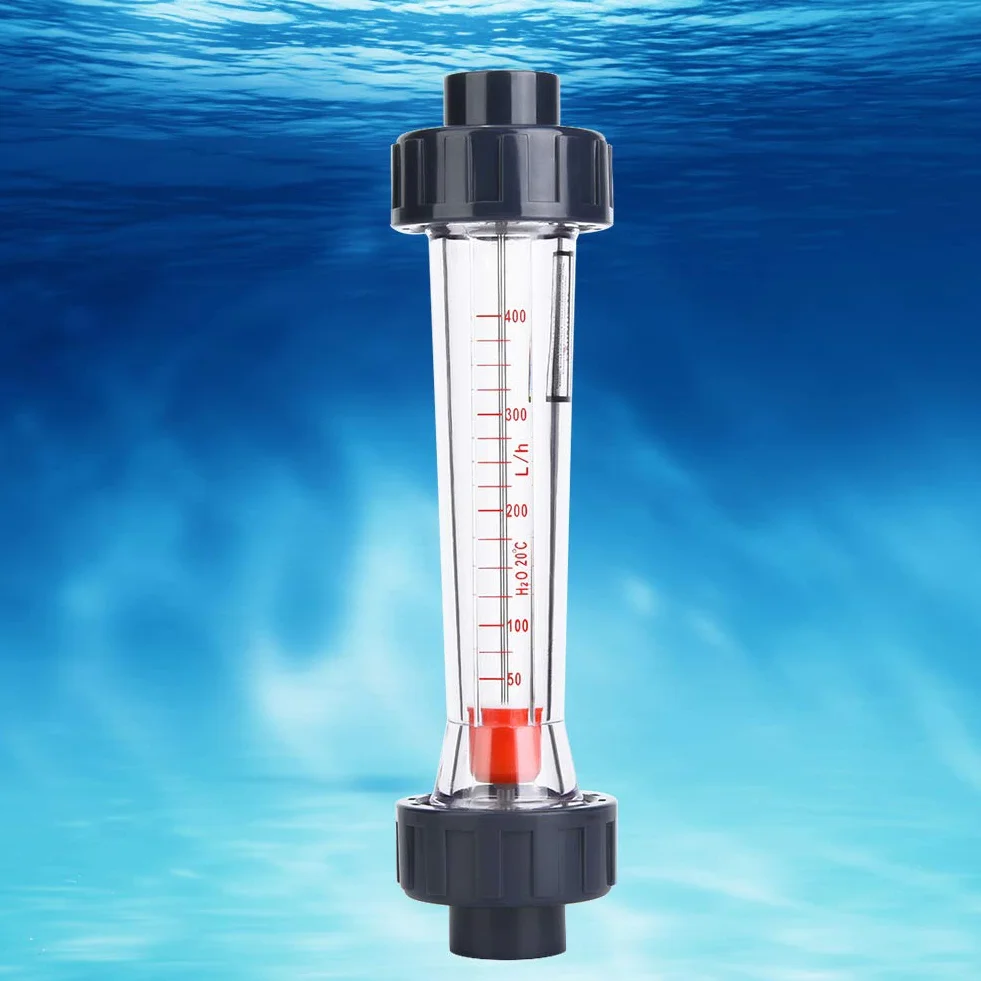 Medidor de Flujo de Líquido 40-400L/H Caudalimetro Agua Rotómetro Tubo Plástico LZS-20 (D)