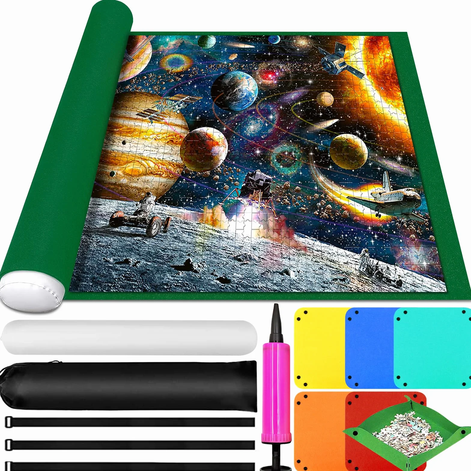 MOYKSRR Tapete Puzzle, Estera de Rompecabezas Portátil, Puzzle Mat Roll Up para 1000-3000 Piezas