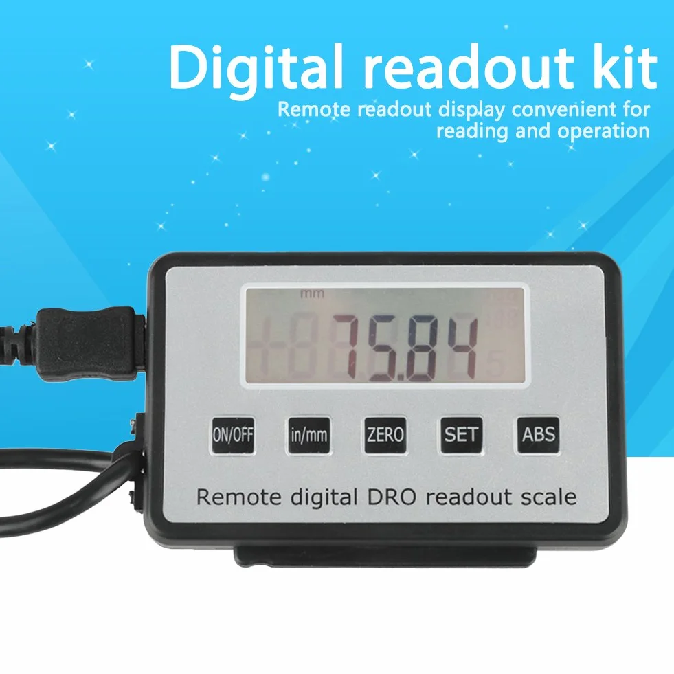Akozon 6" Sensor de desplazamiento Digital DRO Escala de lectura LCD grande Rango de medición 0-6" Vertical para Bridgeport Mill Torno