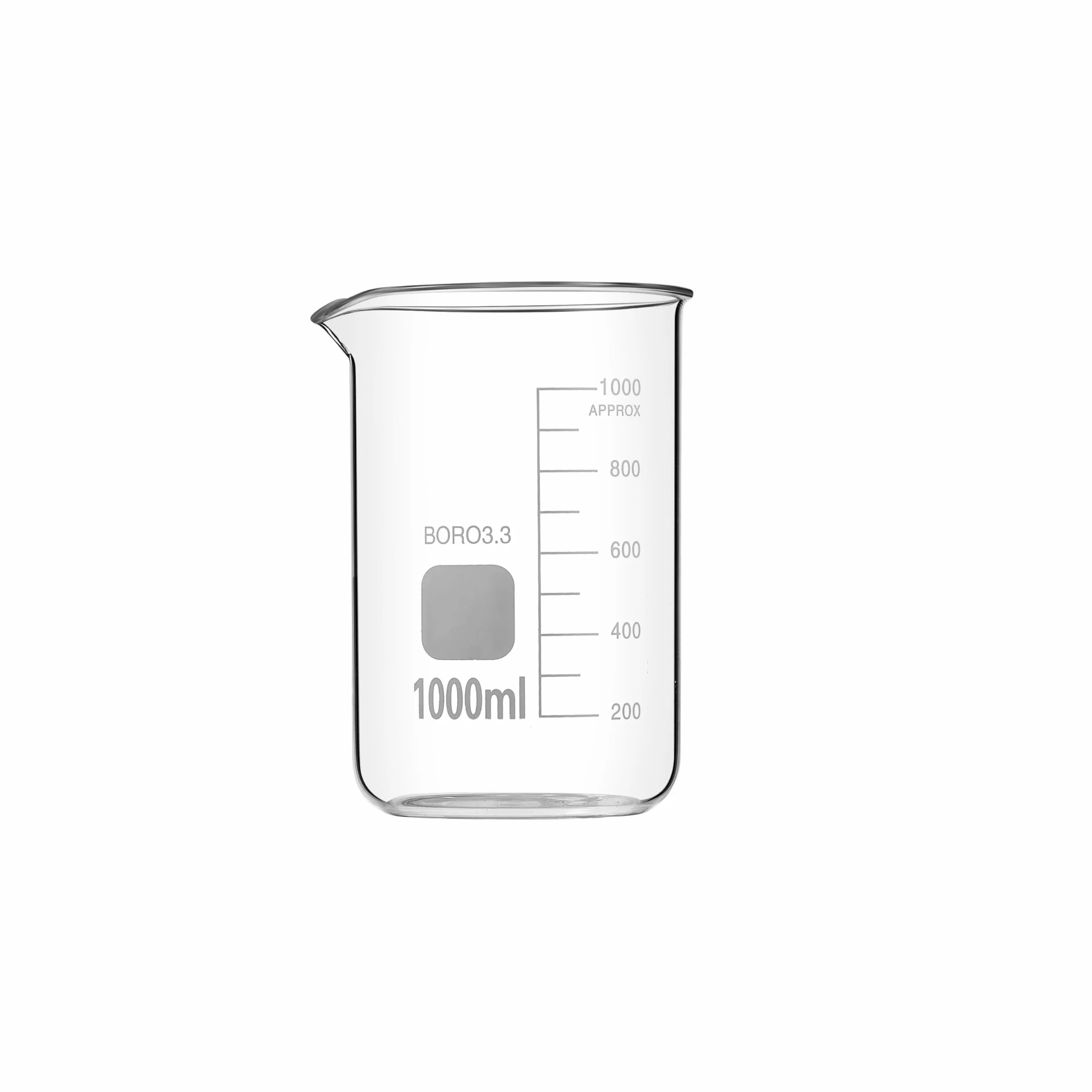 Vaso de Medición de Vidrio Borosilicato 3.3 - Resistente al Calor, Graduado para Laboratorio y Cocina, 50ml 100ml 250ml(500+1000ml)