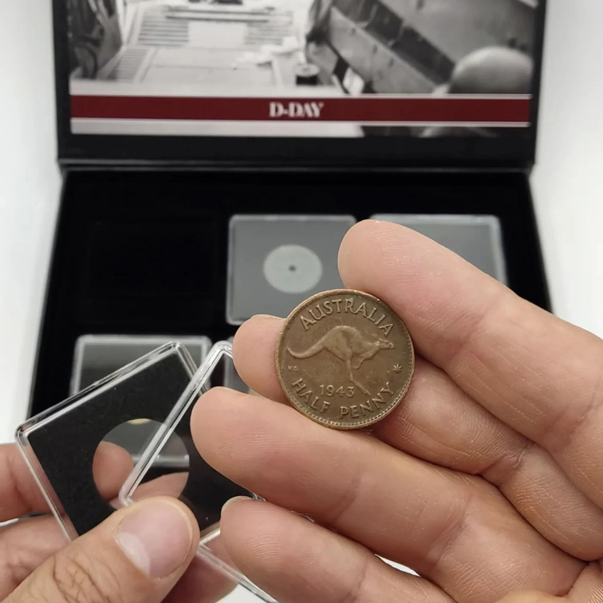 Colección de 6 Monedas Auténticas de la Segunda Guerra Mundial - Día D, Desembarco de Normandía Lote Histórico