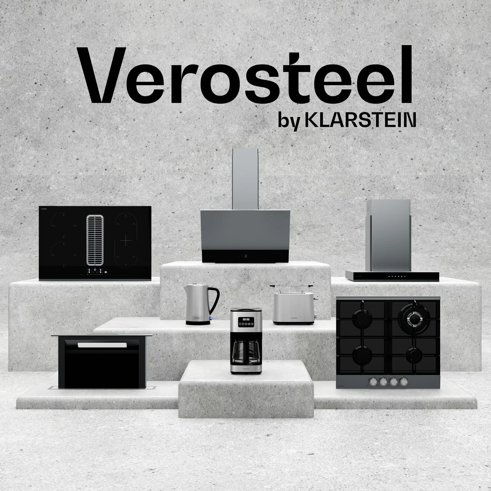 Klarstein Verosteel Campana Extractora 90 cm 624 m³/h A++ LED Táctil Filtros Lavavajillas Inox Cristal