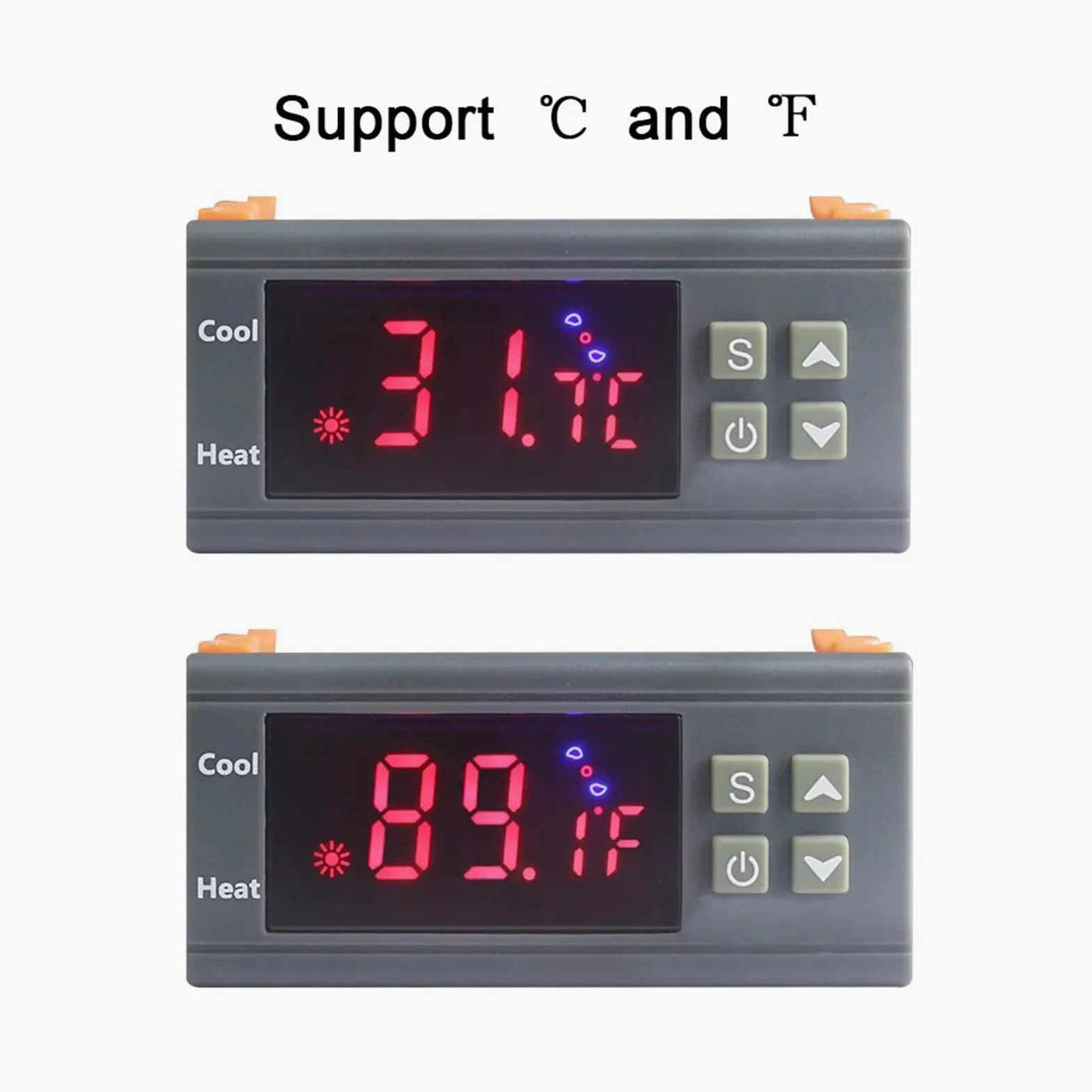 Termostato Digital de 30 A C/F, regulador Temperatura, termostato incubadora 110 V y 220, Pantalla LED, Sensor NTC retardo