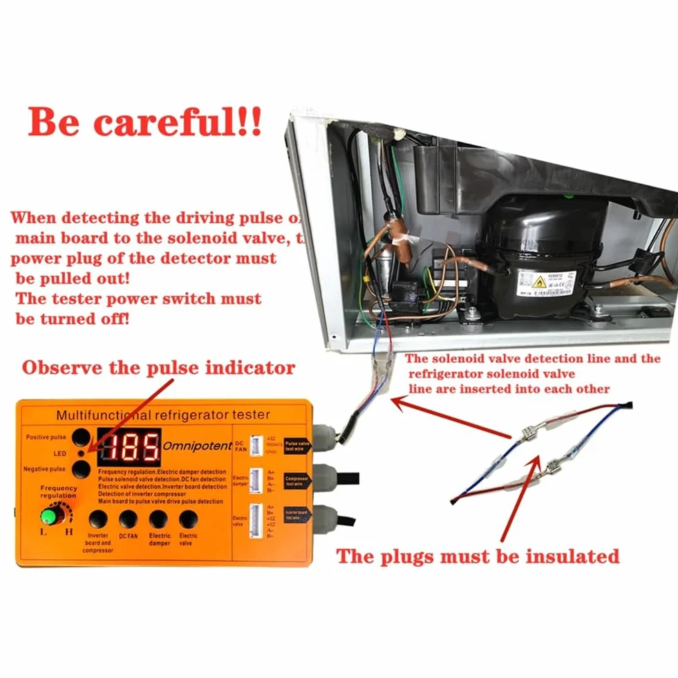 Probador Multifuncional de Compresores de Refrigeradores, Comprobador de Compresores Inverter, Detector de Fallas de Válvulas Eléctricas y Compuertas de Ventiladores de CC.