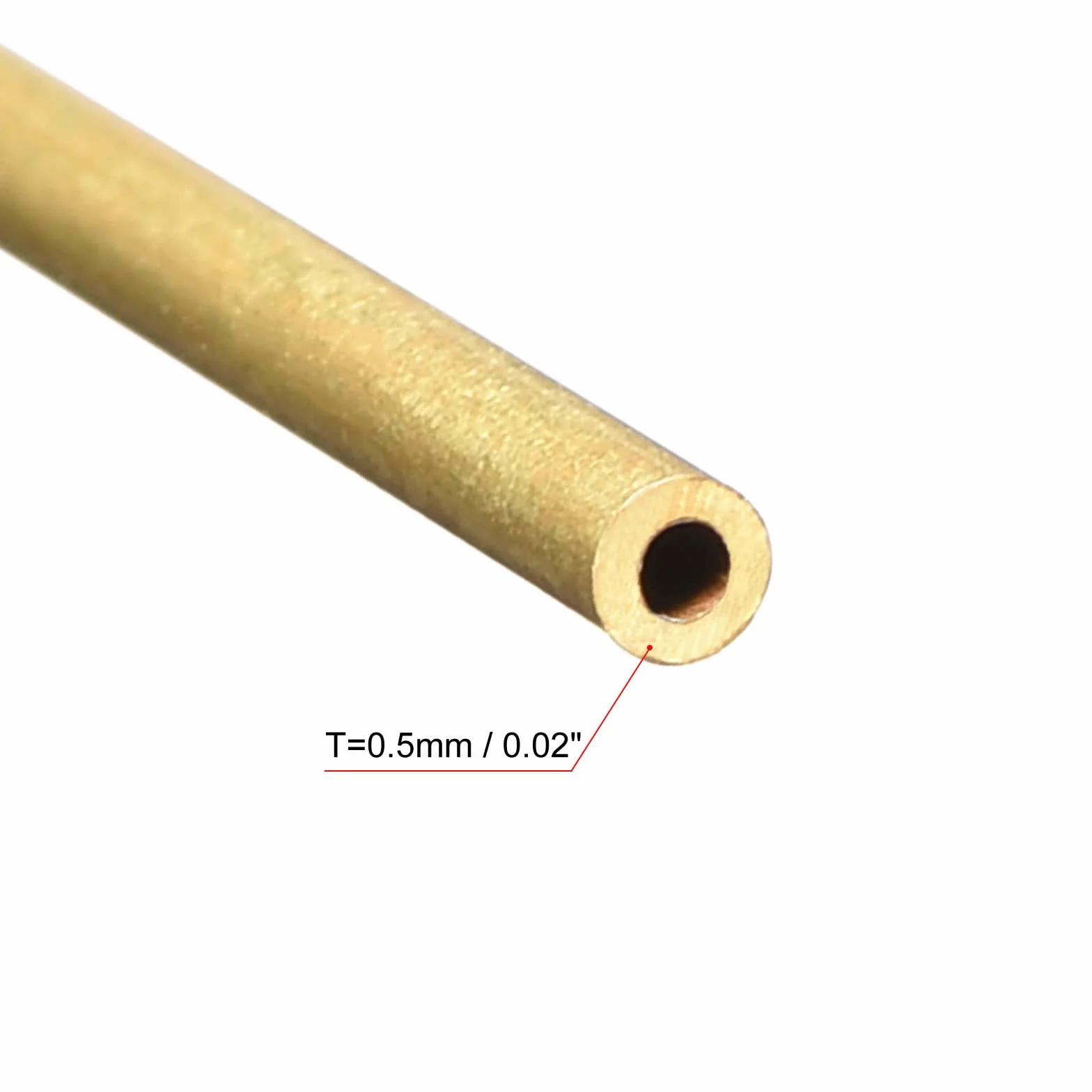 sourcing map Latón Tubo 2mm OD 0,5mm Pared 30mm Longitud Tubería Bricolaje 16 Piezas