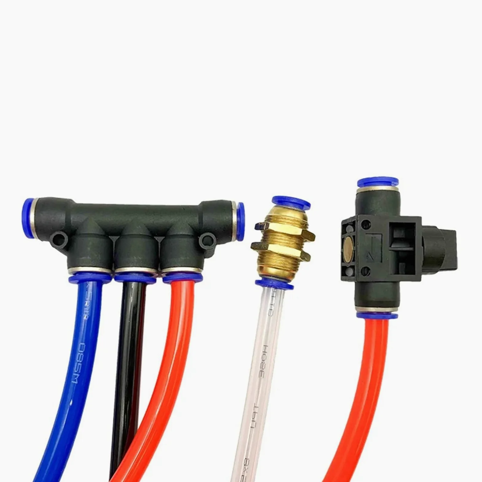 Conectores rápidos neumáticos for mangueras y tubos. Fabricados en plástico PE/PU/PY/PM/PV/PP. for mangueras de 4 mm, 6 mm y 8 mm. Paquete de 10 unidades.(LSA (10PCS A LOT),Use 8mm hose)