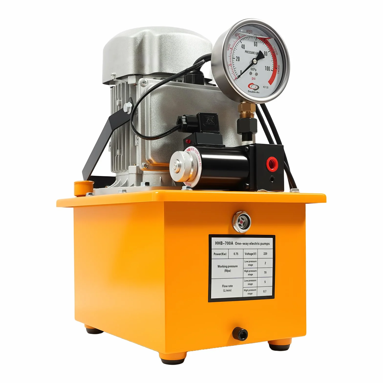 Bomba hidráulica eléctrica, 700 bar, con válvula magnética, bomba hidráulica eléctrica, 750 W, con manguera de aceite de 1,8 m y acoplamiento rápido, para máquina de troquelado, dobladora