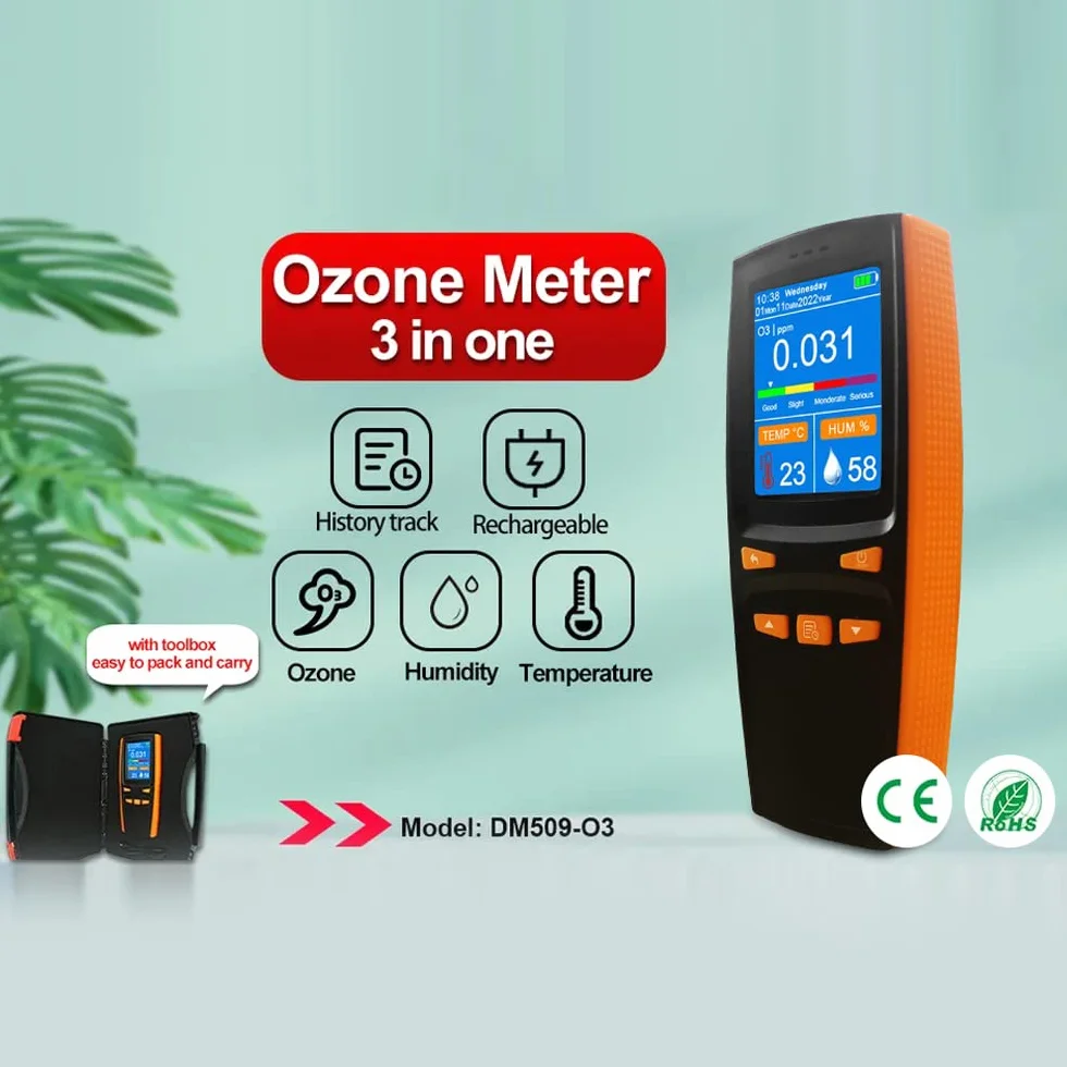 Analizador de ozono portátil Medidor de ozono O3 multifuncional Detector de aire Sensor inteligente Medidor de ozono Monitor de contaminación de calidad del aire