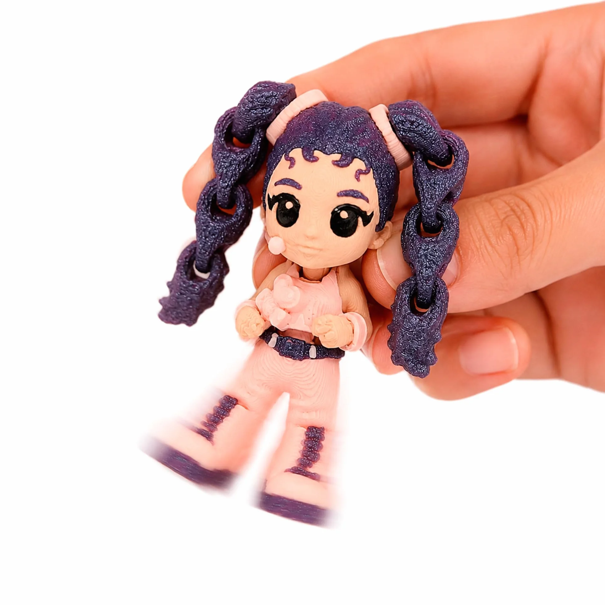 K-POP IDOL PALZ 3D Pack de 3 Figuras Coleccionables Articuladas Rina Minji Mina con Cabello Intercambiable