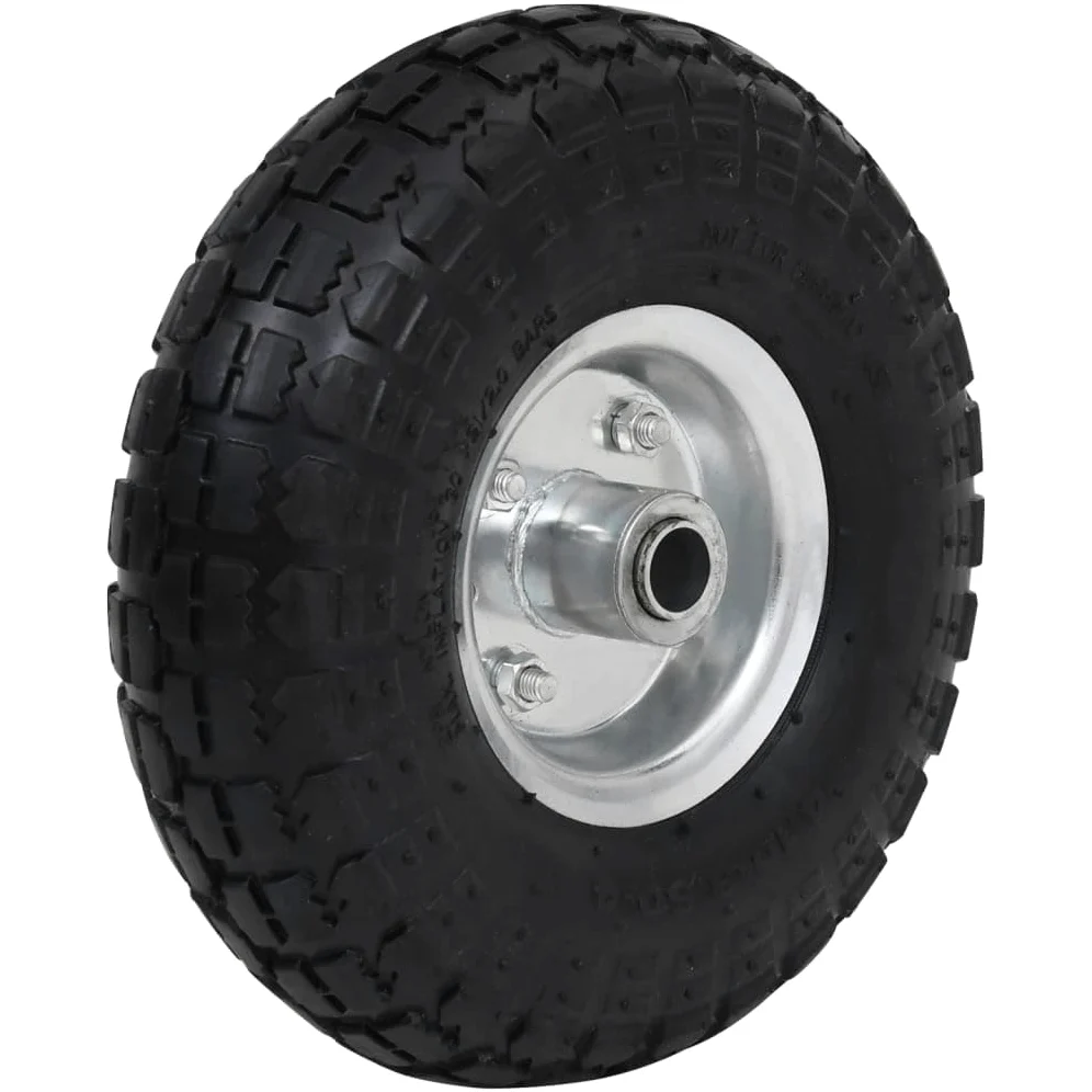 Ruedas para carretillas, 4 unidades, goma, 4,10/3,50-4 (260 x 83)