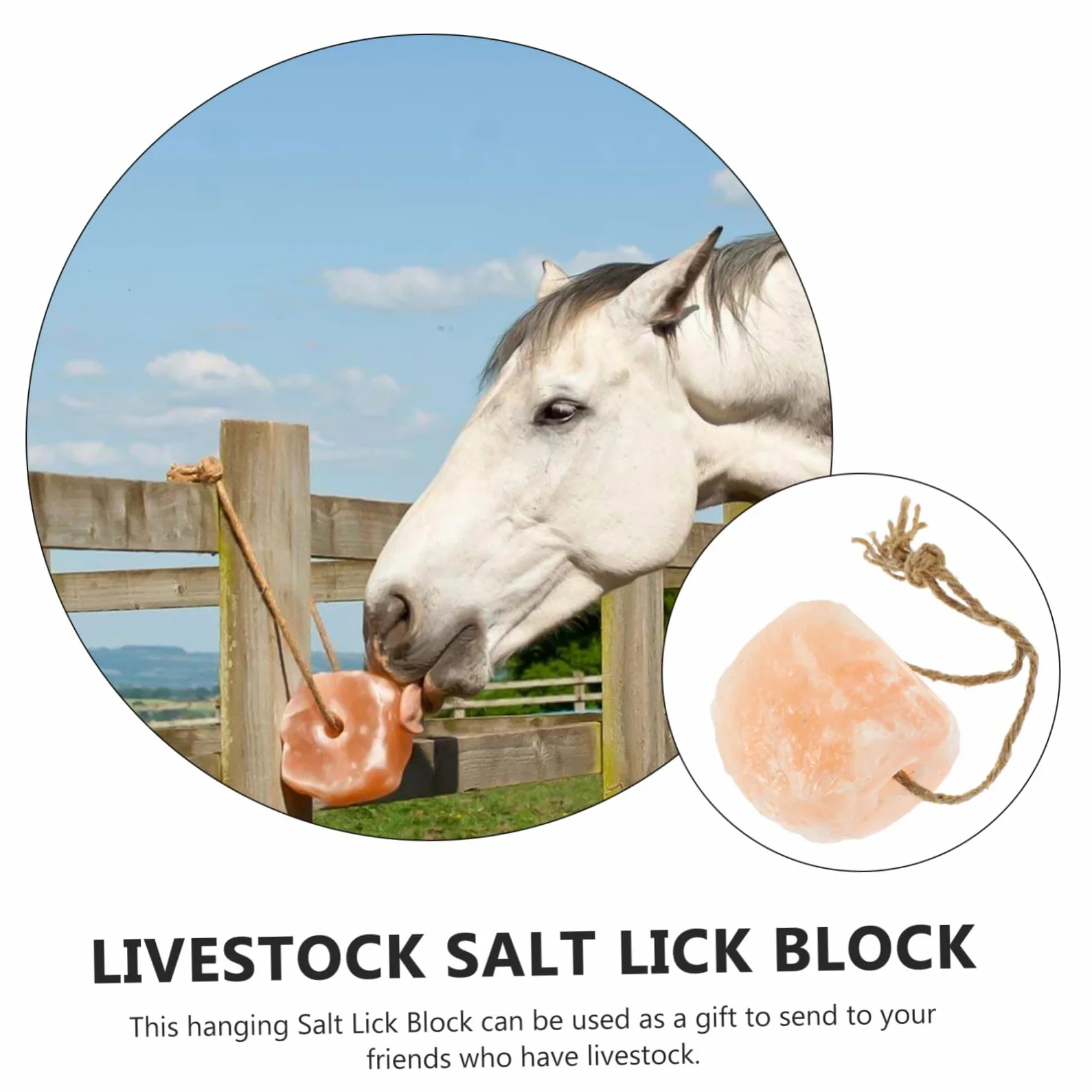 DOITOOL Bloque Mineral Para Ganado Bloques Naturales Para Lamer Colgante Suministro De Granja Para Caballos Vacas Ovejas