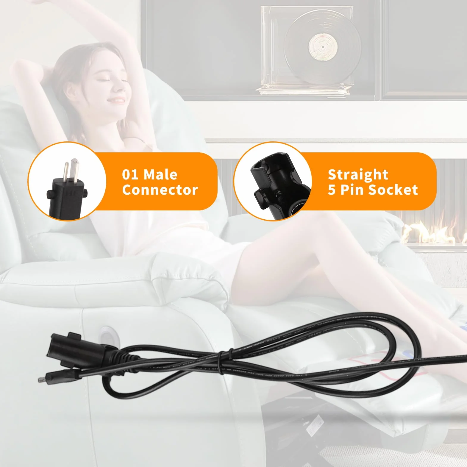 Actuador Lineal De Sofá Eléctrico 29V DC Motor Reclinable Eléctrico Reemplazo del Motor del Sofá De Carrera De 333 Mm para Sofás Eléctricos Sillones De Masaje Reclinables 4318 5311