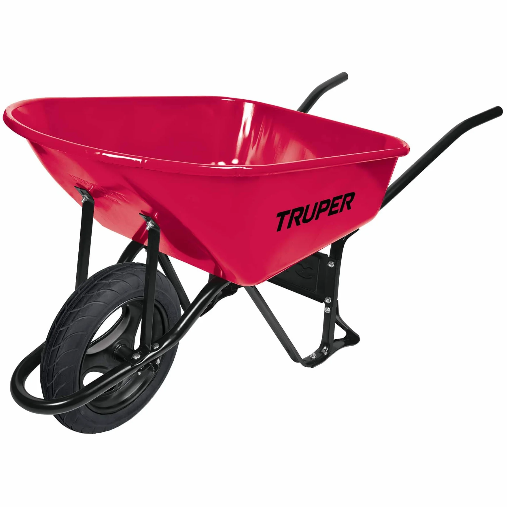 TRUPER CARRETILLA METÁLICA 100 LITROS LLANTA IMPINCHABLE CON RODAMIENTOS PARA OBRA CONSTRUCCIÓN Y JARDINERÍA 580KG CAPACIDAD