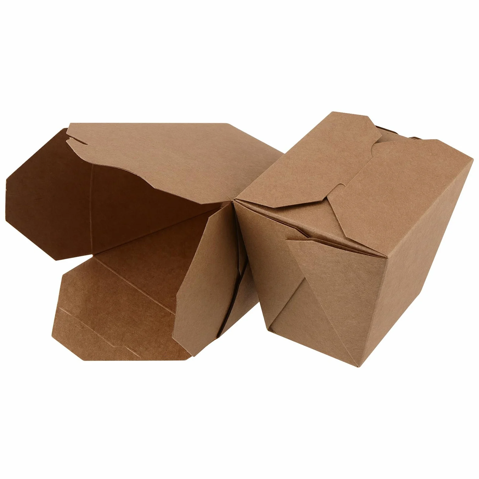 Paquete de 100 cajas de papel kraft de 16 onzas, contenedor chino marrón para llevar, cajas de papel para llevar, para fiestas, catering, restaurantes