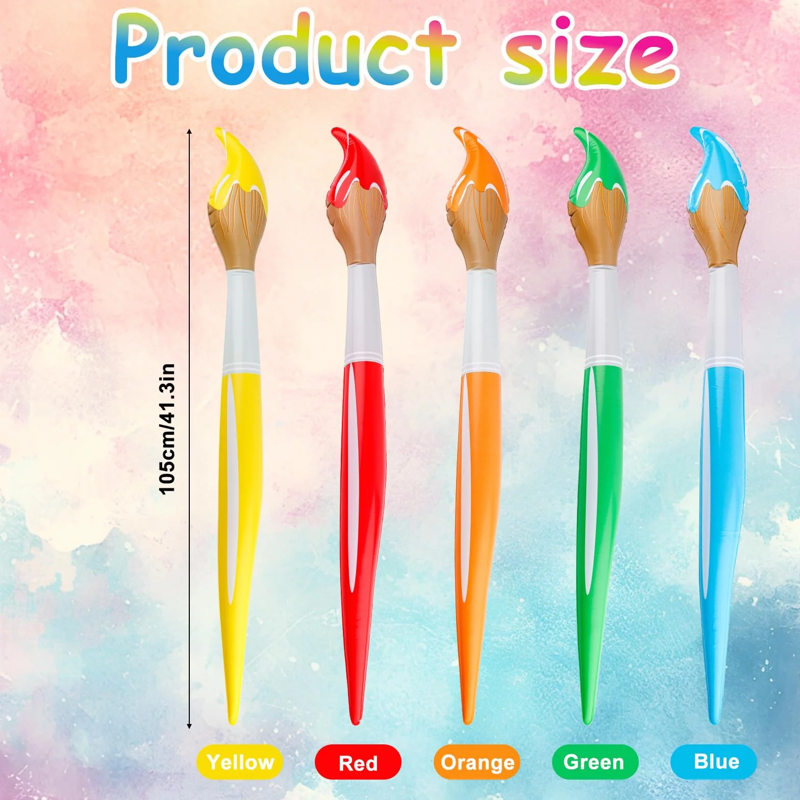 BOXOB Juego Pinceles Inflables Gigantes 105cm Globos Grandes 5 Colores
