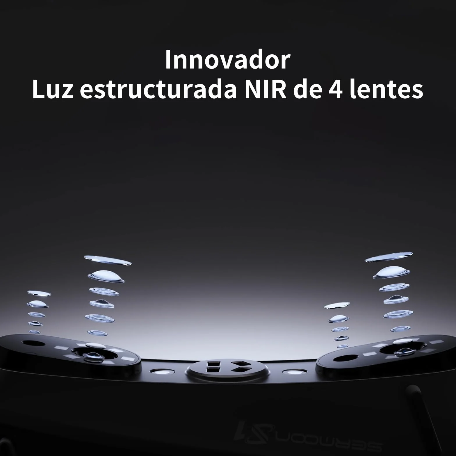 Creality Sermoon S1 3D-Scanner, Precisión volumétrica de 0,02 mm, 90 FPS, 1+7+34 láseres azules + NIR, objetos de 5 mm a 4000 mm, software de IA, impresión CAD/3D