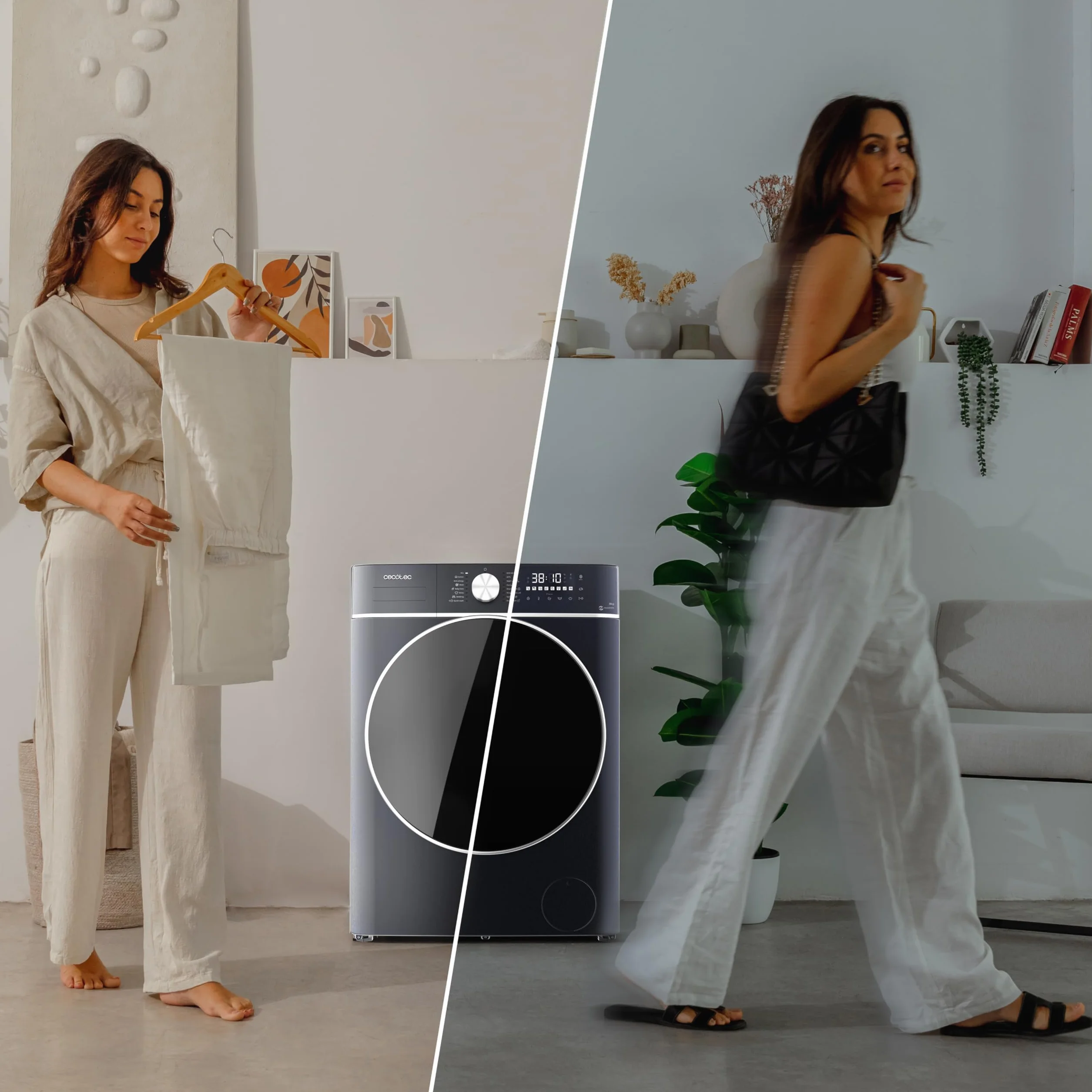 Cecotec Bolero Wash&Dry 8580 Lavadora Secadora 8.5kg Carga Frontal 1400RPM Inverter Ice Blue