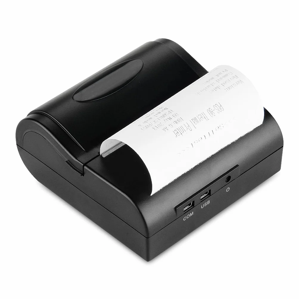 Excelvan - 80mm Bluetooth Inalámbrica Impresora Térmica de Recibos y Tickets, Interfaz de USB, Comandos en STAR / ESC / POS