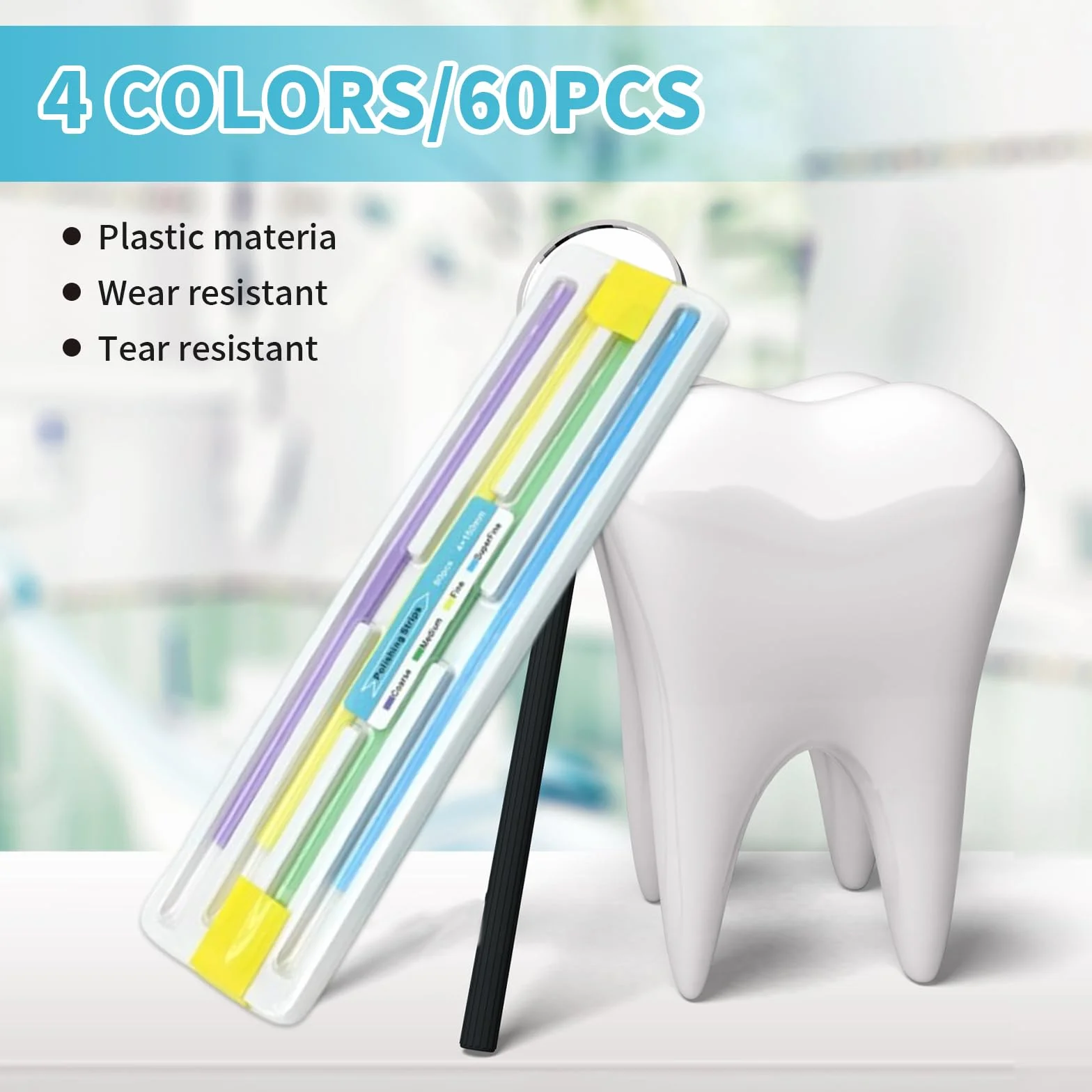 GUTERTOP 60 unidades papel de lija dental tiras de lijado pulido dientes acabado brillante kit