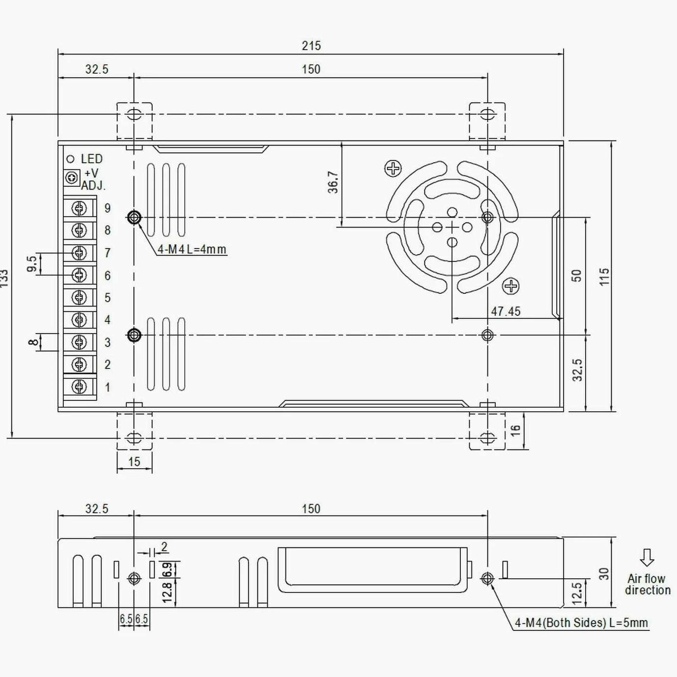 MW MEAN WELL RSP-320-24 Fuente de alimentación 320W 24V 13,4A RSP-320-24
