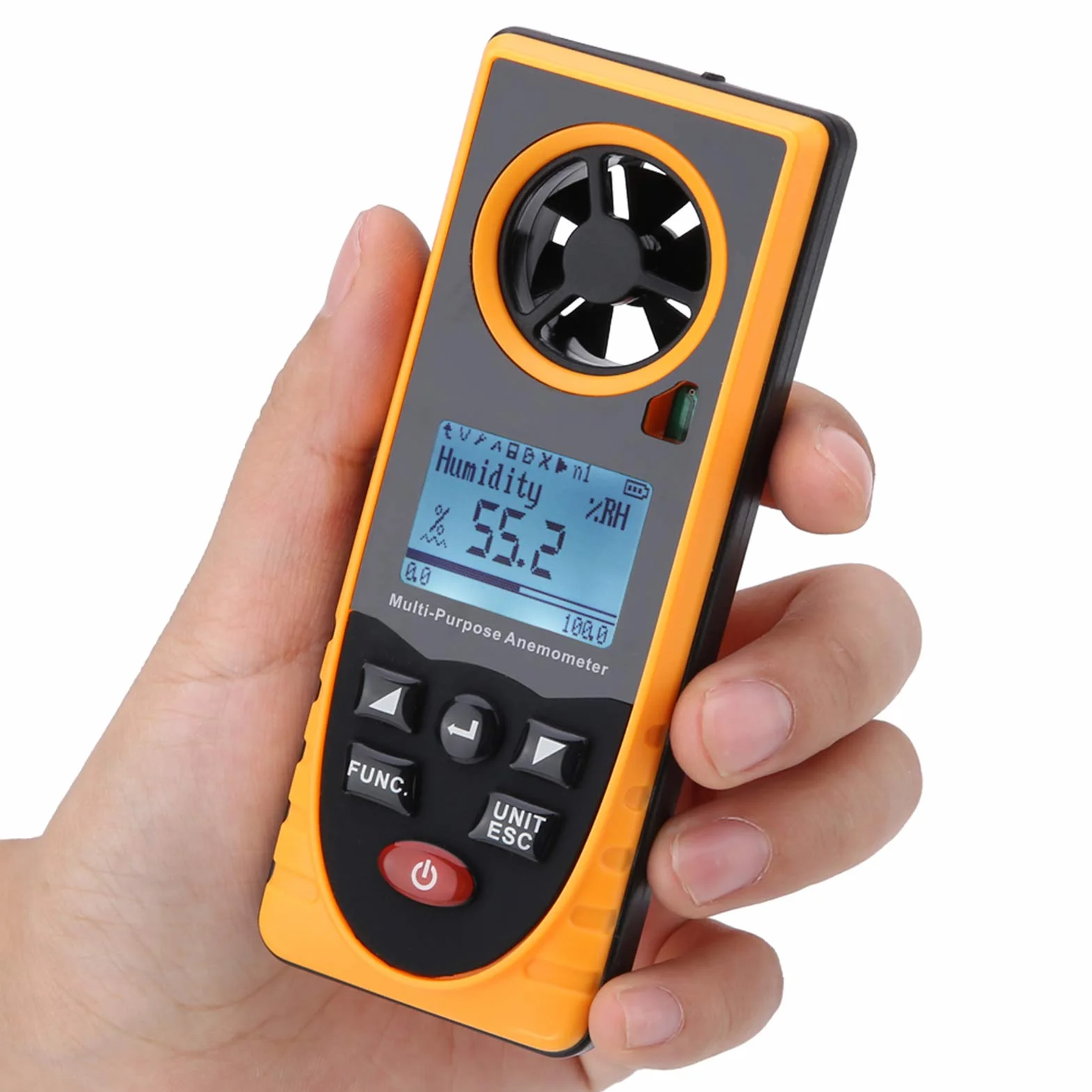 Anemómetro Digital GM8910 con Pantalla LCD Medidor de Velocidad del Viento