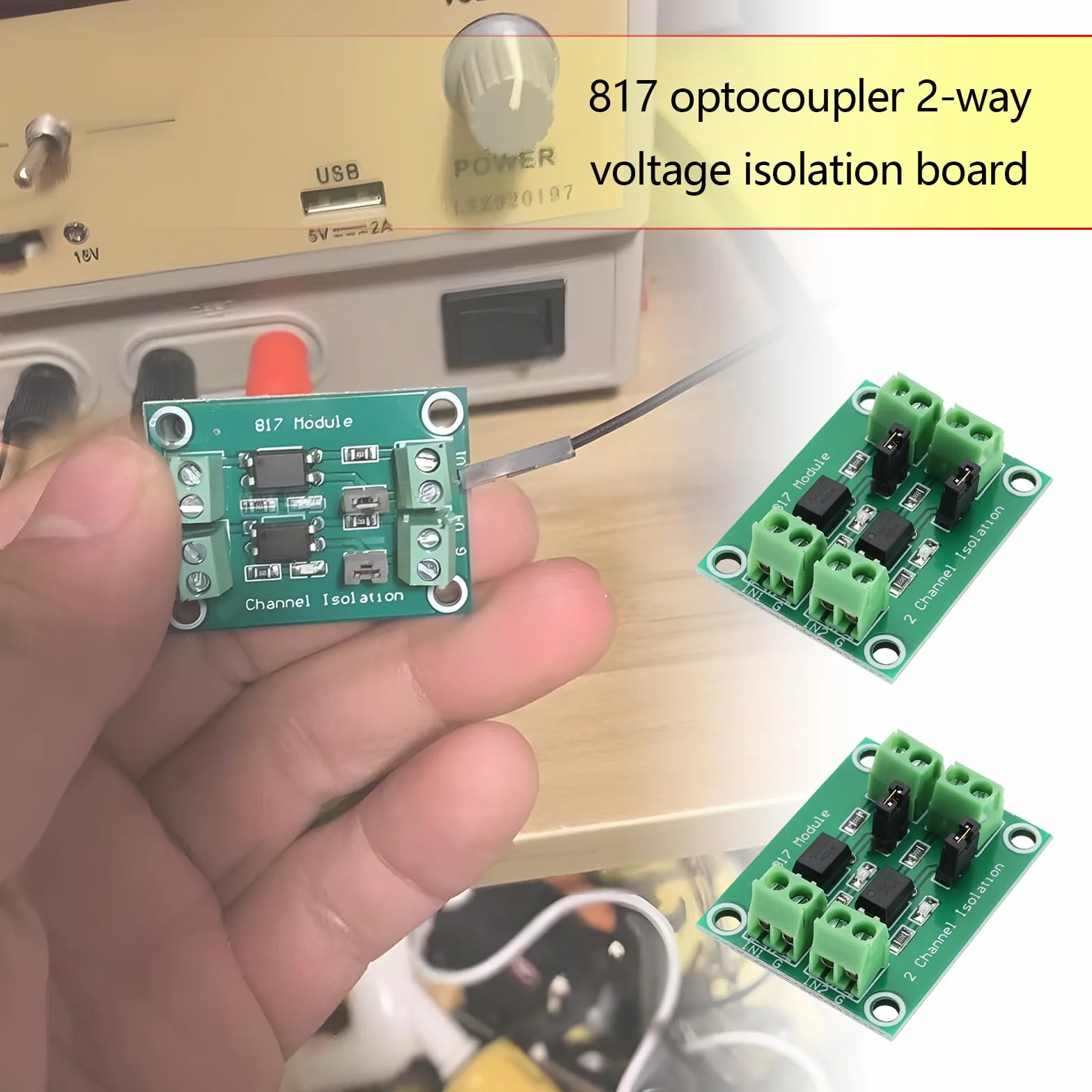 Create idea Módulo de conmutación de control de voltaje de aislamiento de voltaje de 2 canales 817 817 de 3,6 a 24 V, módulo aislado fotoeléctrico de 38 x 29 mm