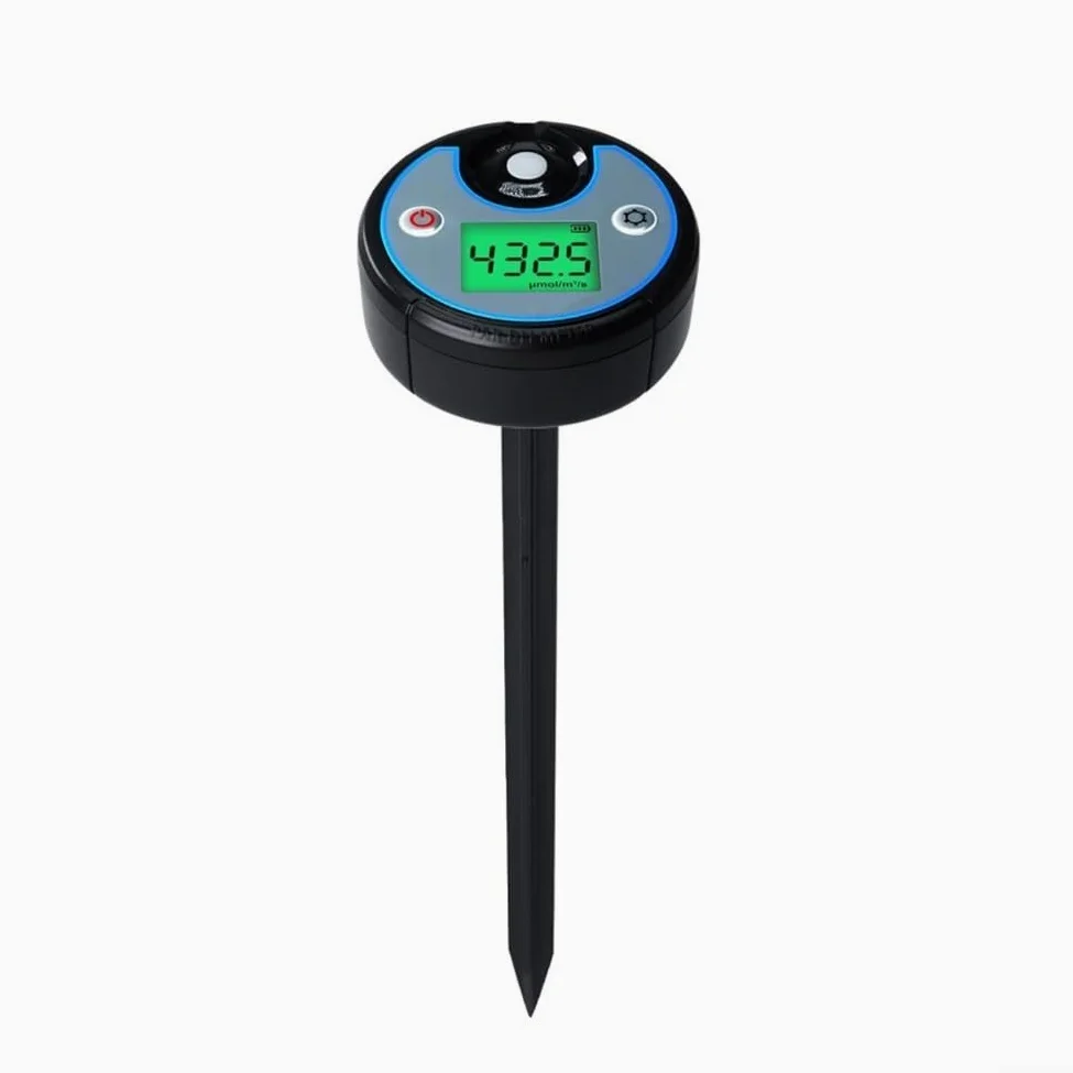 Medidor de luz PAR y DLI de doble función con registro de datos de 5 años, espectrofotómetro impermeable IP65 para monitoreo de crecimiento de plantas, negro