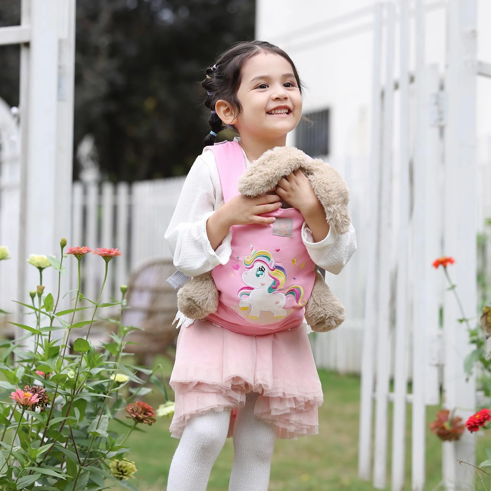 GAGAKU Transportador de muñecas para niños, portabebés, Accesorios para muñecas Reborn, Correas Ajustables, Rosa