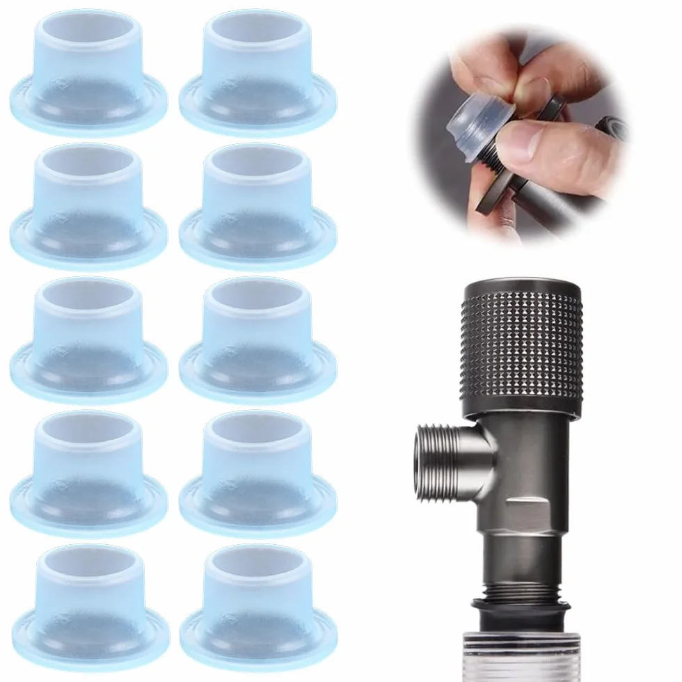 10pcs Grifo Sellos a Prueba de Fugas, Grifo de Sellado de Silicona Cinta De Materias Primas, Sellos de Silicona Grifo, Grifo Triangular a Prueba de Fugas Tapones de Silicona