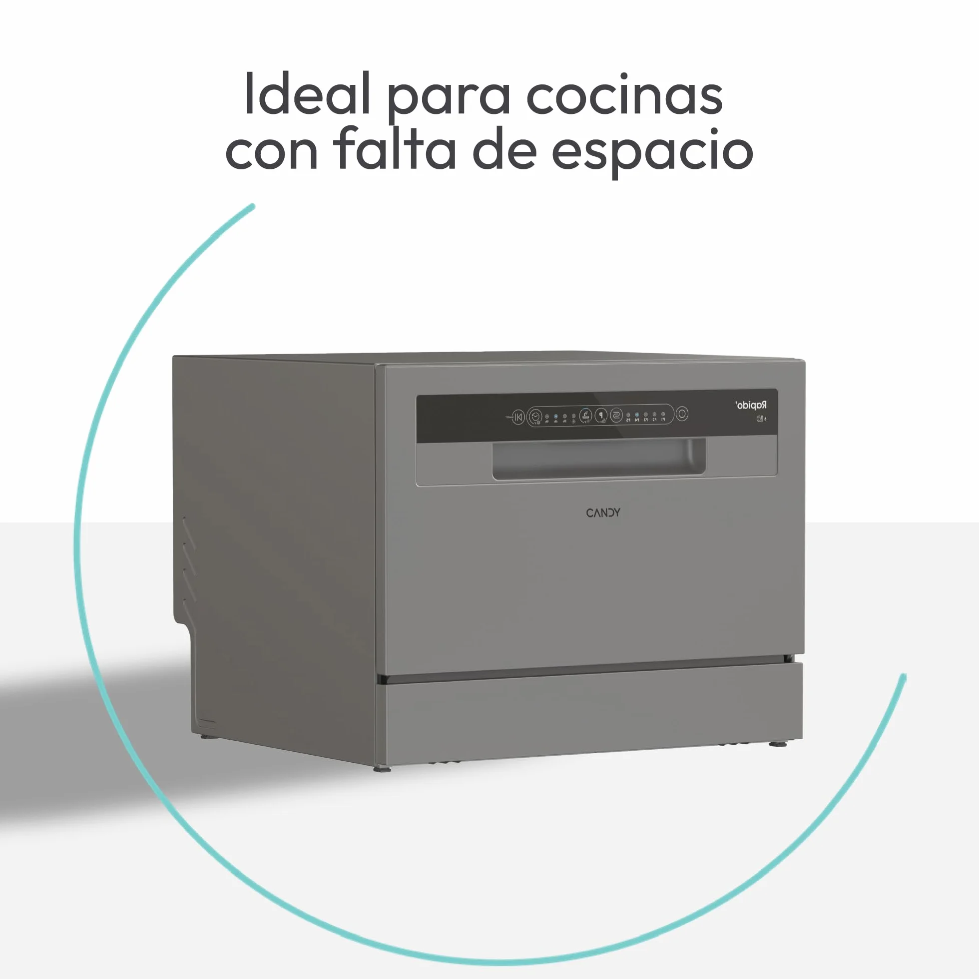 Candy CP 6E51LS Lavavajillas Compacto 6 Servicios Digital 51dBA 5 Ciclos Media Carga Inox