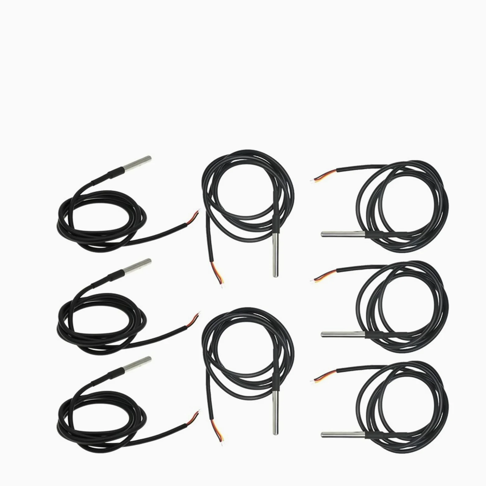 1/10PCS DS18B20 Hilo impermeable, Compatible con Arduino, Sensor de temperatura de sonda de temperatura Paquete de acero inoxidable 1/2/3/5/10 metros(5 Meter 10pcs)