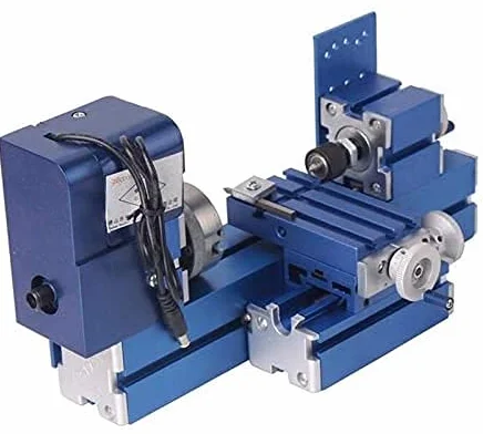 Mini máquina de torno de metal motorizado de 24 W Mini fresadora DIY Benchtop carpintería Torno Kit de herramientas para modelos, manualidades, ciencias educación