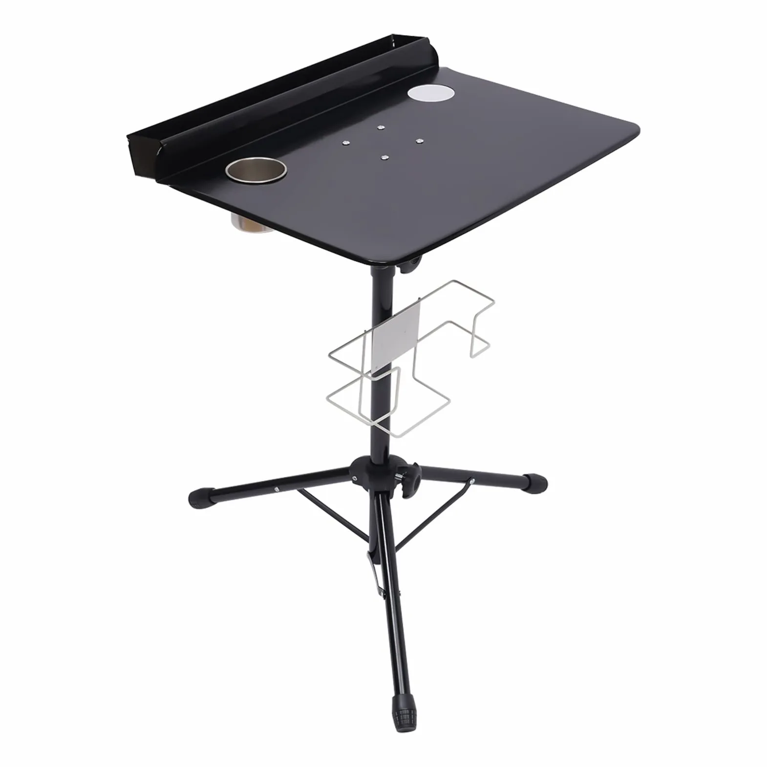 Banco de trabajo portátil para tatuajes, 61 – 107 cm, ajustable, profesional, con base de trípode y caja de almacenamiento, mesa para salones de belleza, tatuajes, manicura