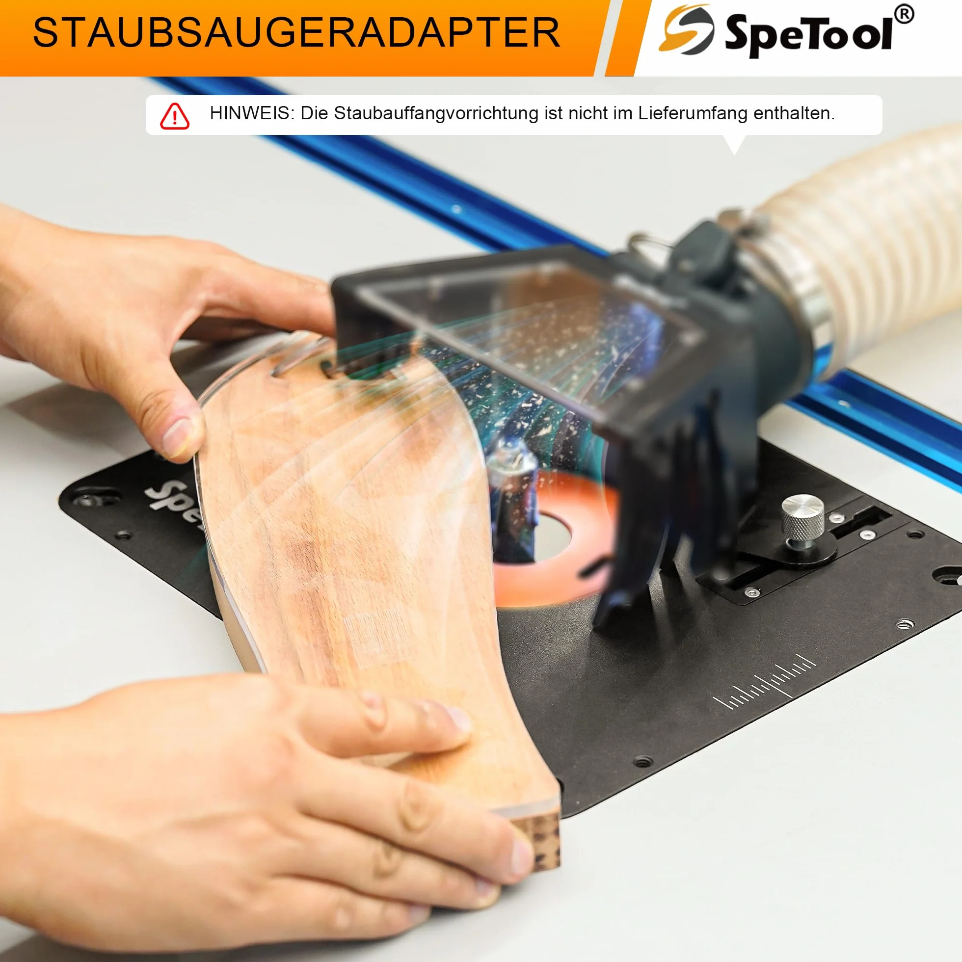 SpeTool Elevador de fresado para fresadoras superiores con 65 mm de diámetro y 107 mm de diámetro, elevador de fresado de aluminio con plantilla de bricolaje y 3 anillos magnéticos, placa de fresado