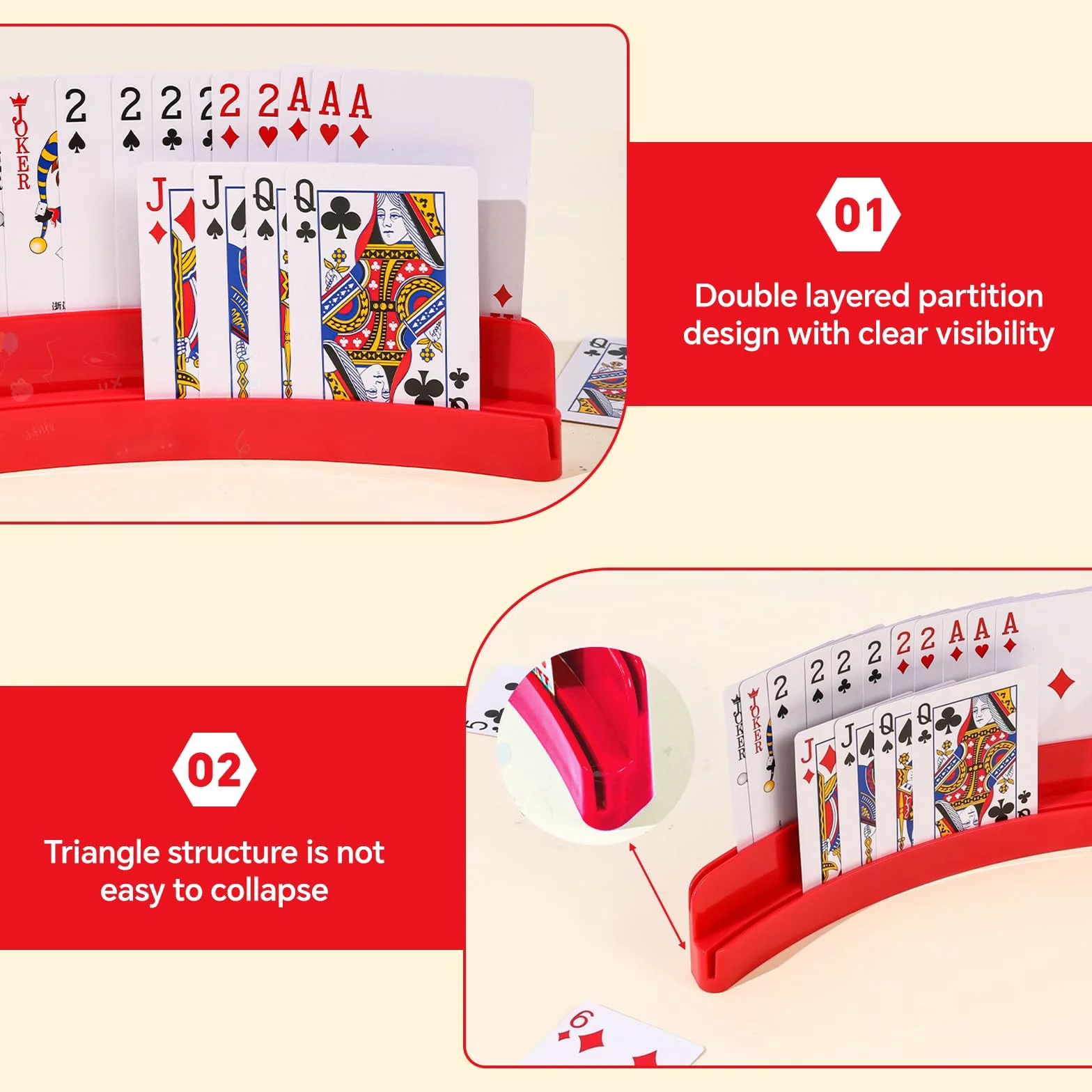 Soporte para Juego de Cartas, Soporte para Poker Naipes, Diseño Curvo, Manos Libres