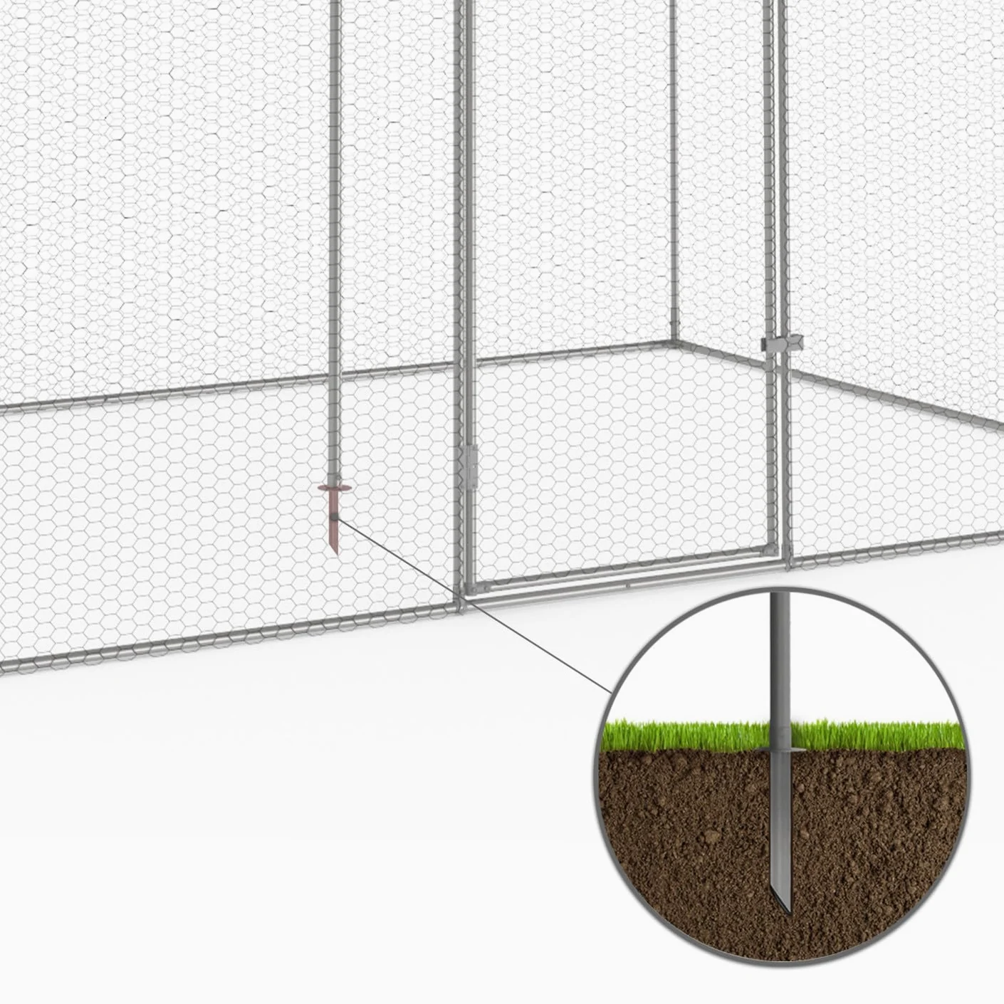 IDMarket - Aviario 6 m² Parque de malla de 3 x 2 M cercado gallinero para animales de bajo patio