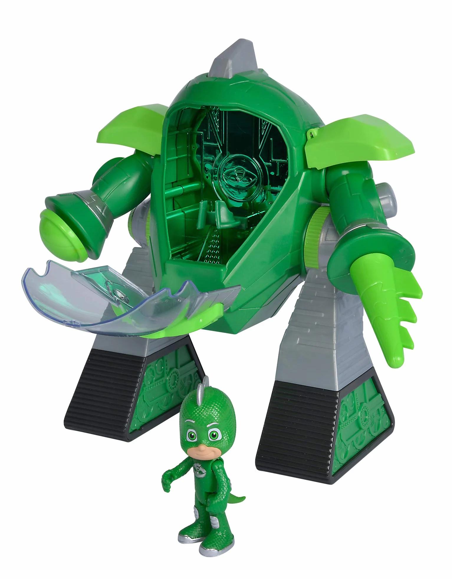 Simba PJ Masks Turbo Robot Gecko 23 cm con luz y cañón