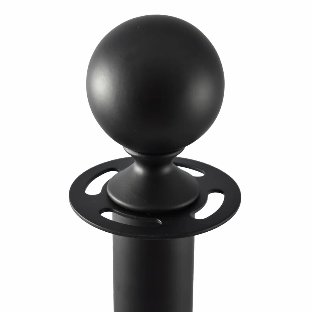 Postes Separadores de Metal Negro para Exteriores Ø32x100cm - Control de Multitudes