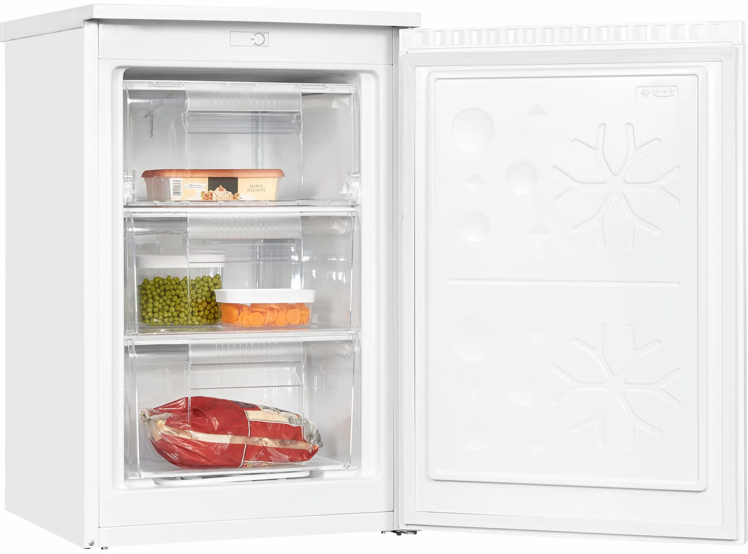 Exquisit Congelador Table Top 85L Blanco Clase C 4 Estrellas Puerta Reversible 2 Cajones