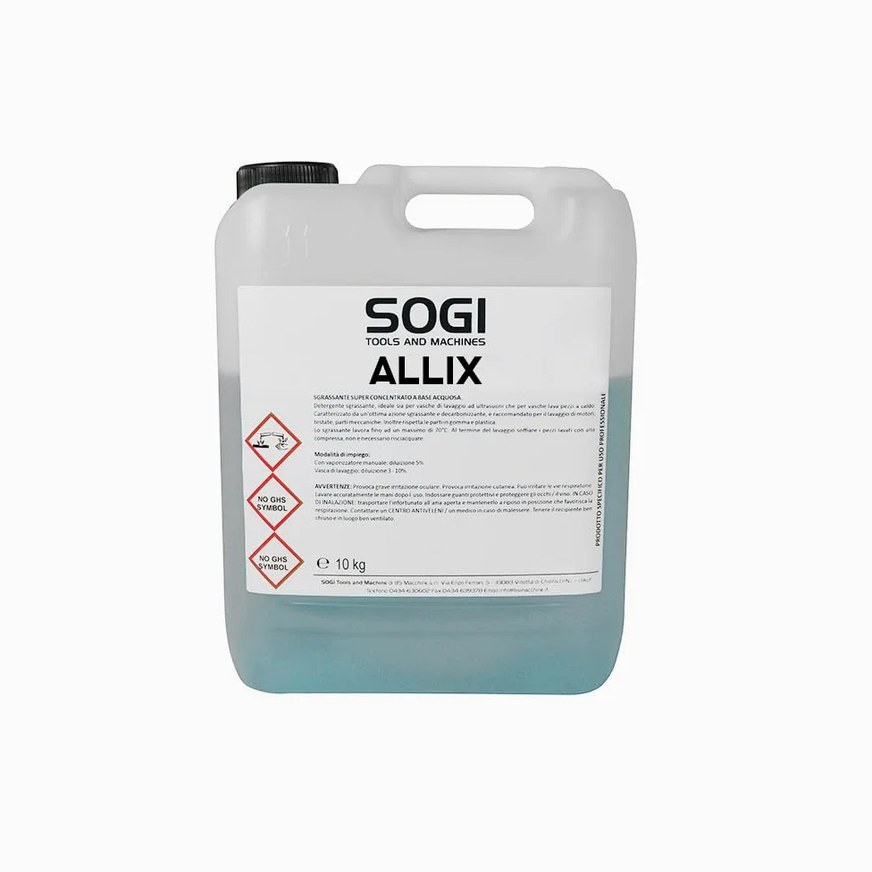 Limpiador SOGI ALLIX para eliminación de suciedad, limpieza, desengrasado de acero inoxidable y aluminio - de 1L a 25KG (Formato: 10 kg)