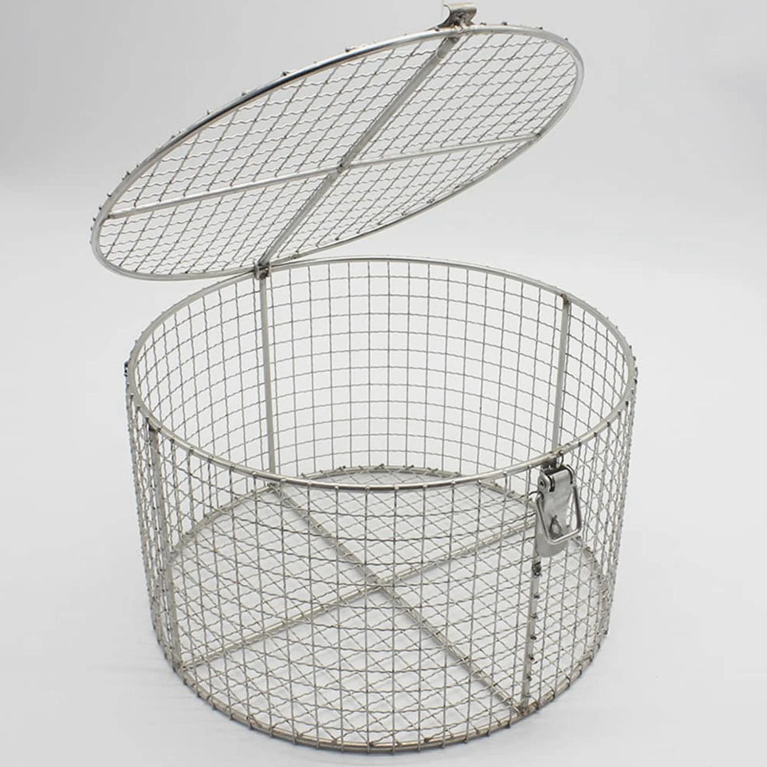 Bandeja de acero inoxidable para autoclave médica, cesta redonda de esterilización para limpieza de instrumentos y lavado ultrasónico