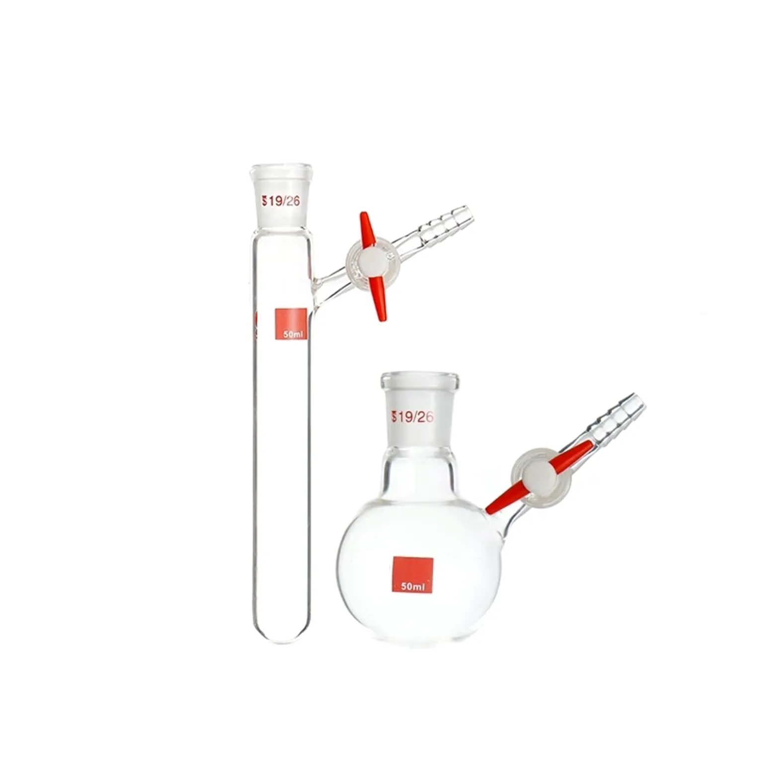 Matraz Erlenmeyer Graduado de Borosilicato, Frasco de reacción de Vidrio borosilicato de Fondo Redondo de una Sola Boca for Laboratorio, de 25 a 500 ml(500ml/24)