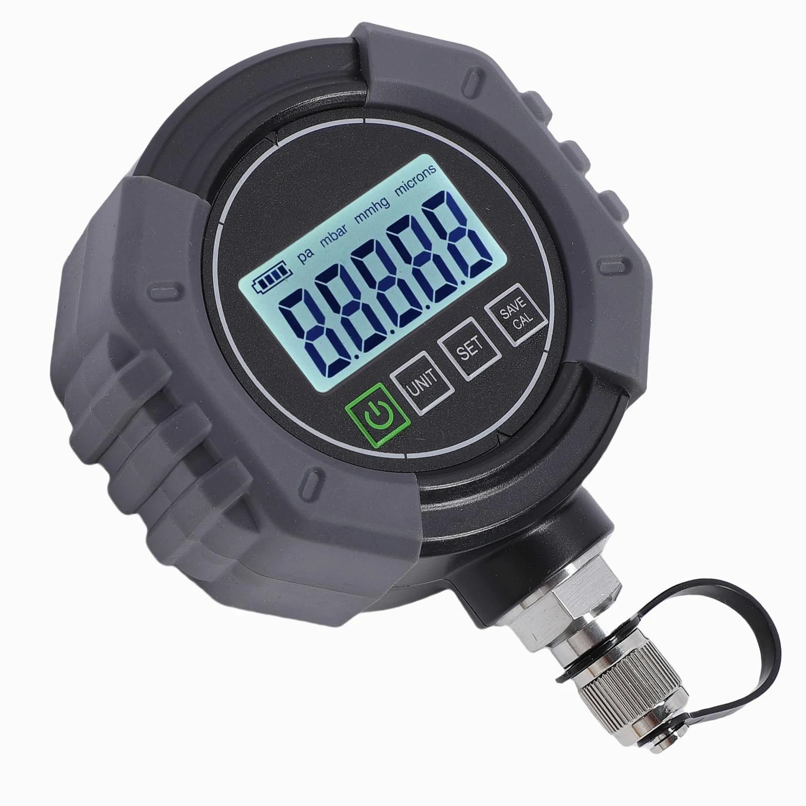 Hyuduo Medidor de Vacío Digital HVAC Micron Medidor de Vacío Probador 0-75000 Micron Rango ±10 μmHg Precisión con Conexión SAE Flare de 1/4 de Pulgada para Sistemas de Refrigeración HVAC