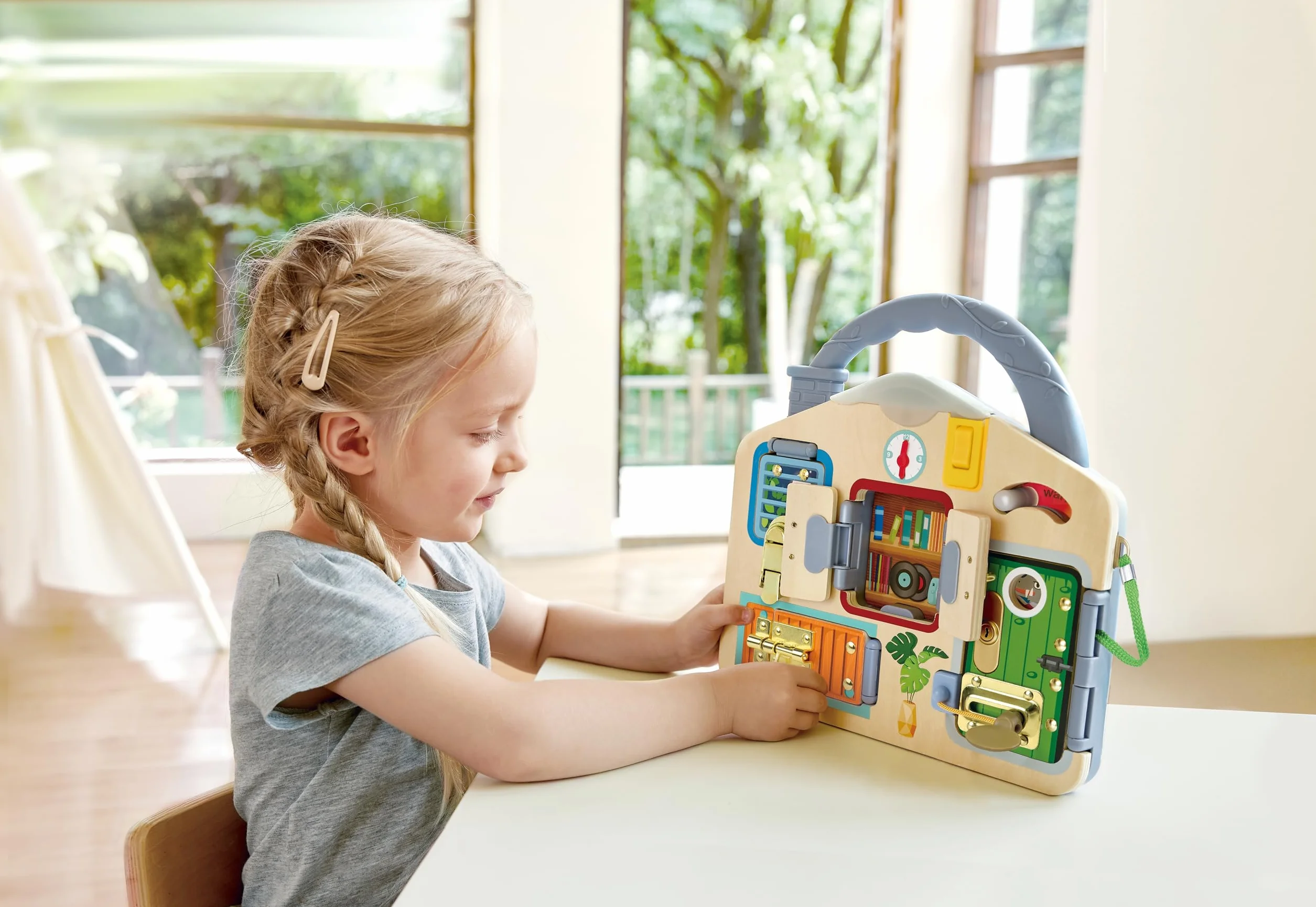 Hape Tablero de Juego Bloquea y Aprende Juguete Educativo 3 Años