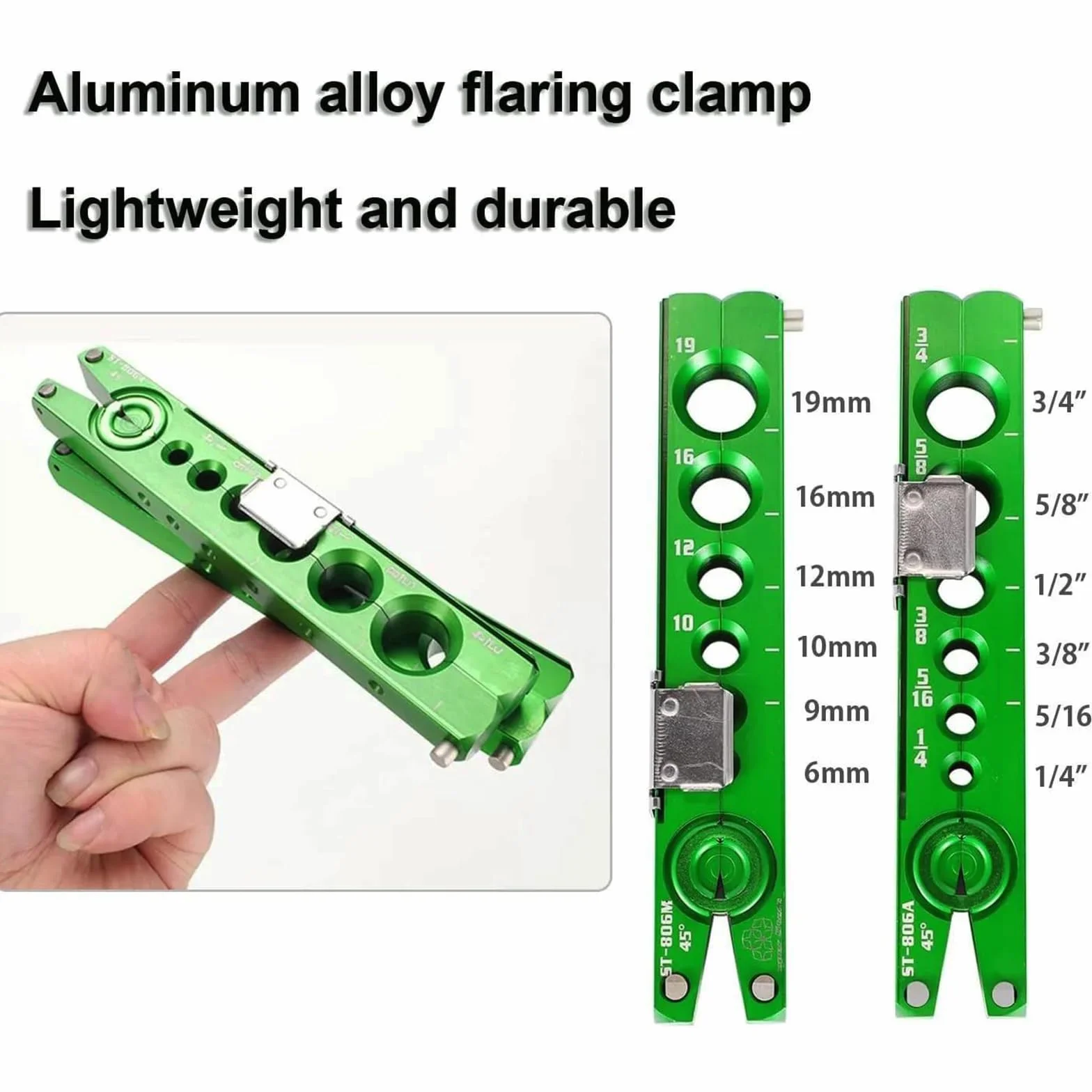5 in 1 Kit Abocardador Tubos para Aire Acondicionado,adecuado para abocardador de tubos de cobre de 1/4”-3/4”y 6-19 mm,abocardador de tubo único 45°,con cortatubos y herramienta de desbarbado
