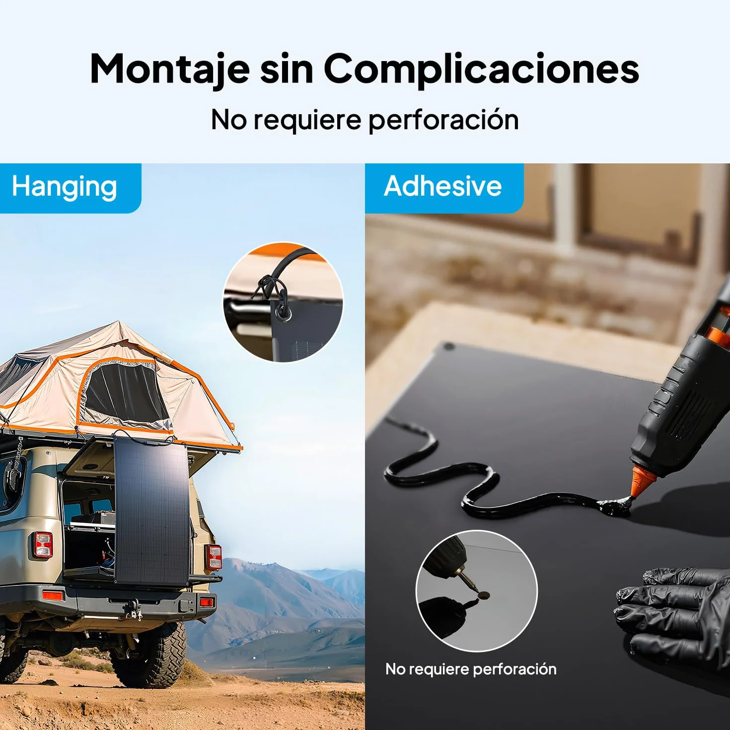 BLUETTI 2 Paneles Solares Flexibles de 100W para Sistema Solar 48V RV, 23,4% Alta Eficiencia, Flexible 240°, Panel Solar IP67 para Autocaravanas, Camping, Embarcaciones y Superficies Curvas