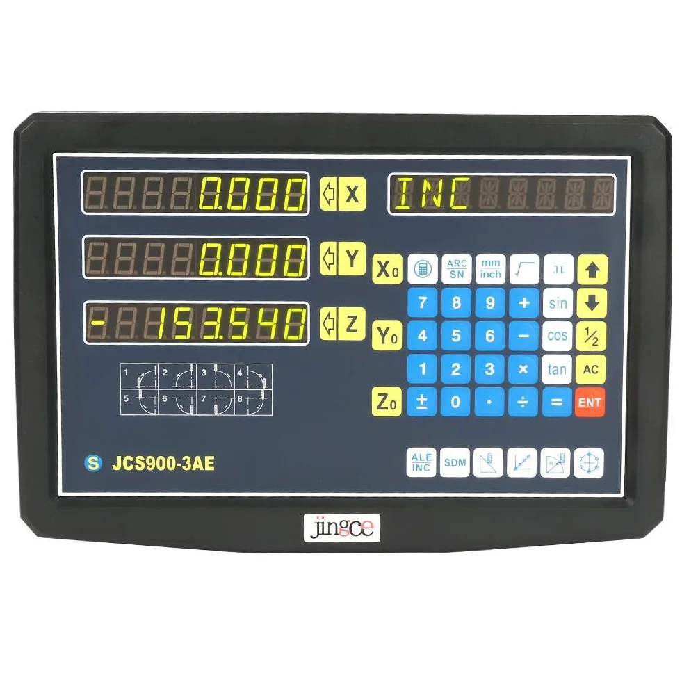 Lectura digital DRO JCS900-2AE/JCS900-3AE 2/3 ejes Lectura digital AC 110-240V para fresadora tor(JCS900-3AE)