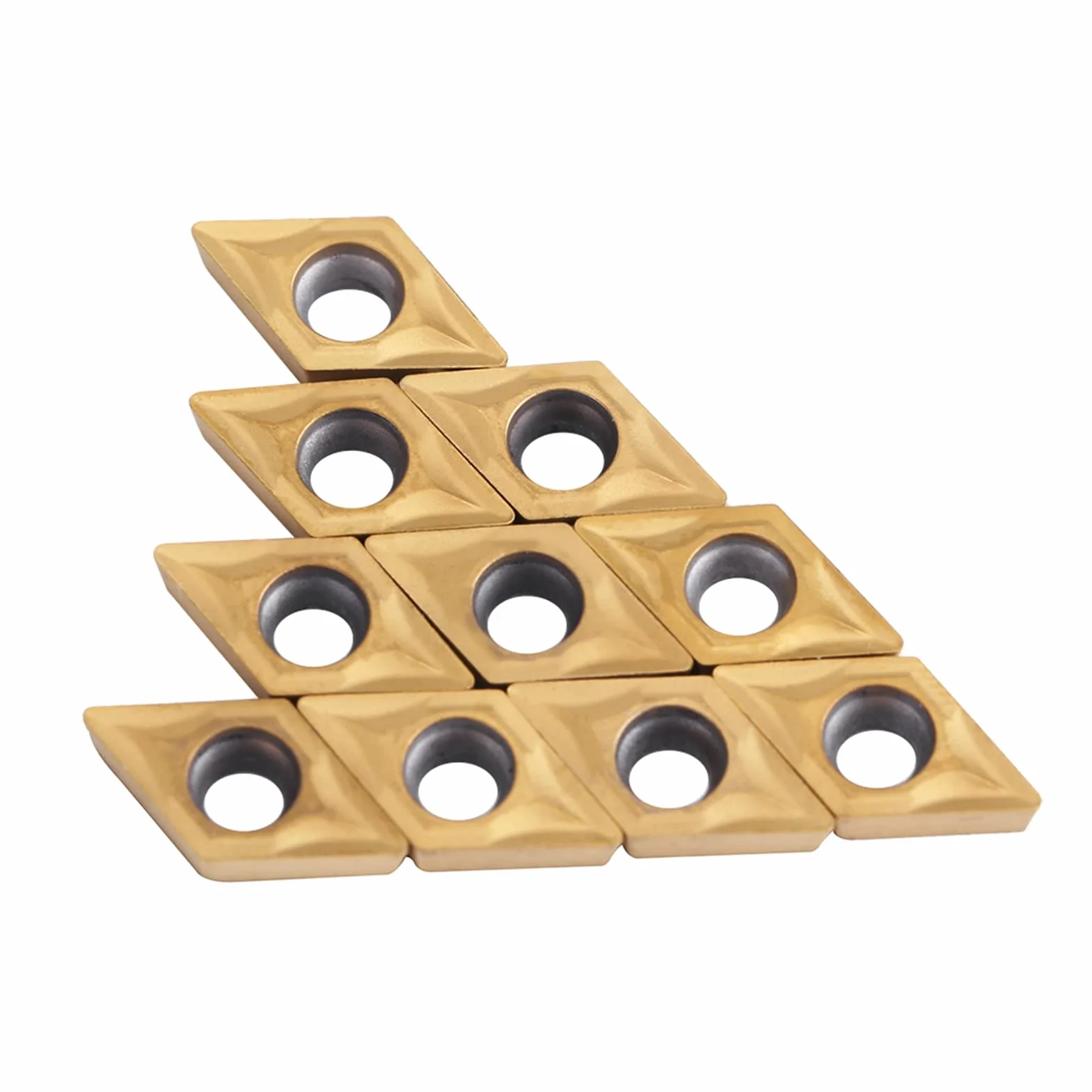 Insertos de Torno CNC DCMT070204 DCMT51.51 Cuchillos Carburo de Diamante Herramienta de torneado 10 Piezas